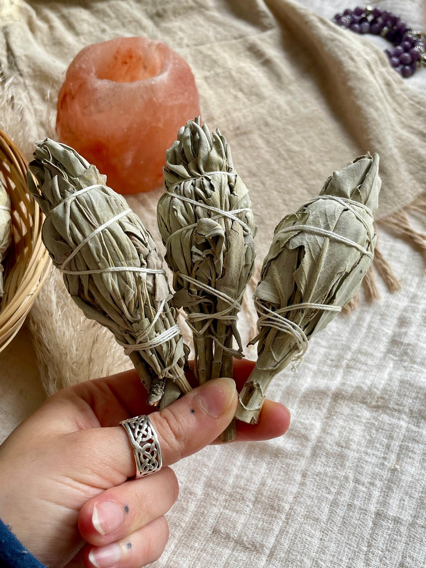 White sage, Cleansing smudge stick, Healing therapy, self love bundle