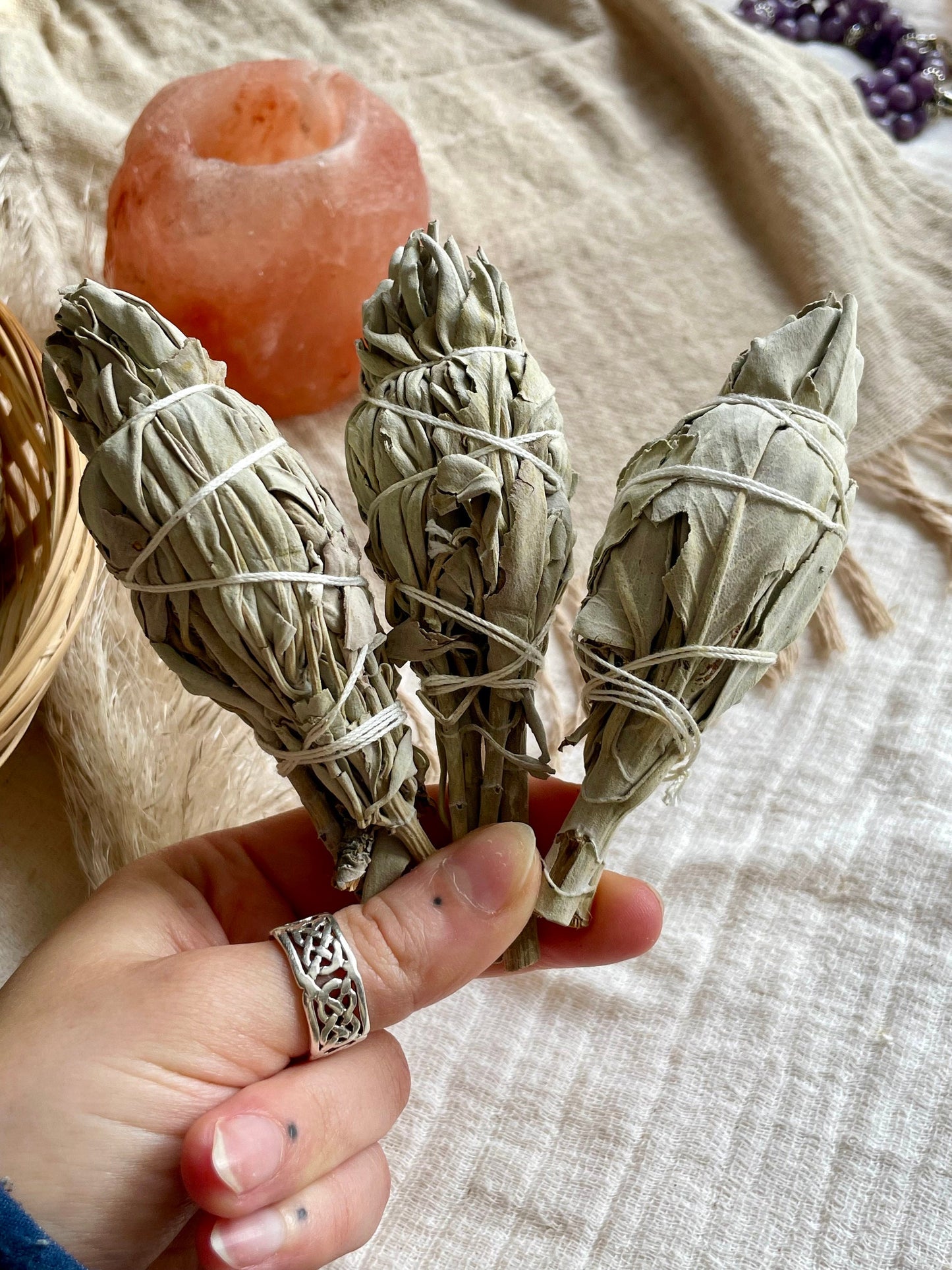 White sage, Cleansing smudge stick, Healing therapy, self love bundle