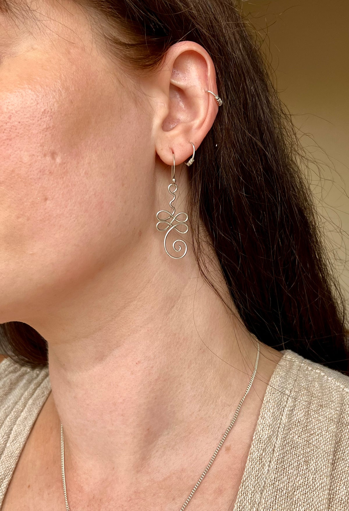 Sterling Silver Unalome Earrings