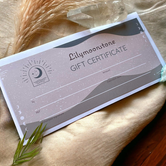 Jewellery Gift Voucher - Lilymoonstone, Gift ideas for her, Coupon certificate