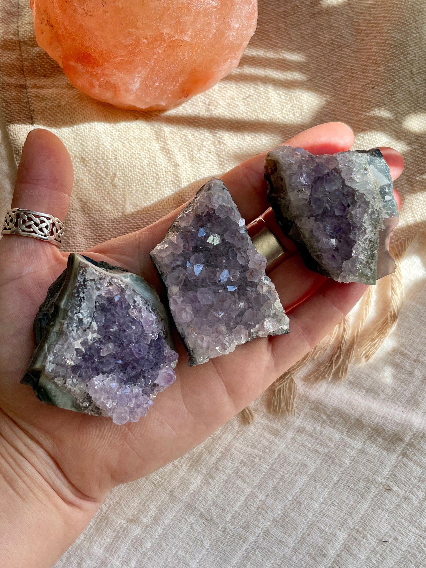 Amethyst cluster chunk, Healing crystals, Raw Quartz, self love bundle