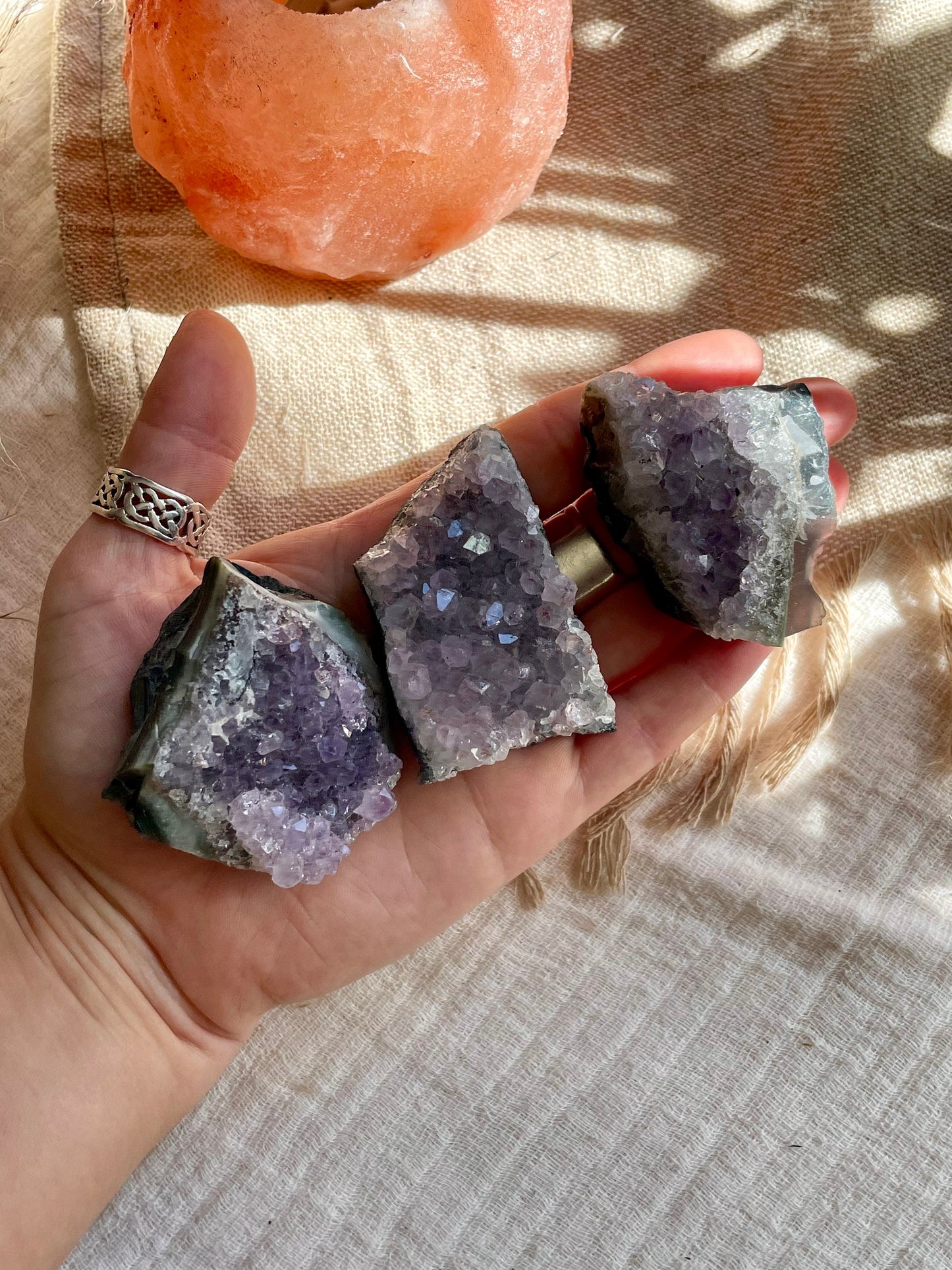 Amethyst cluster chunk, Healing crystals, Raw Quartz, self love bundle