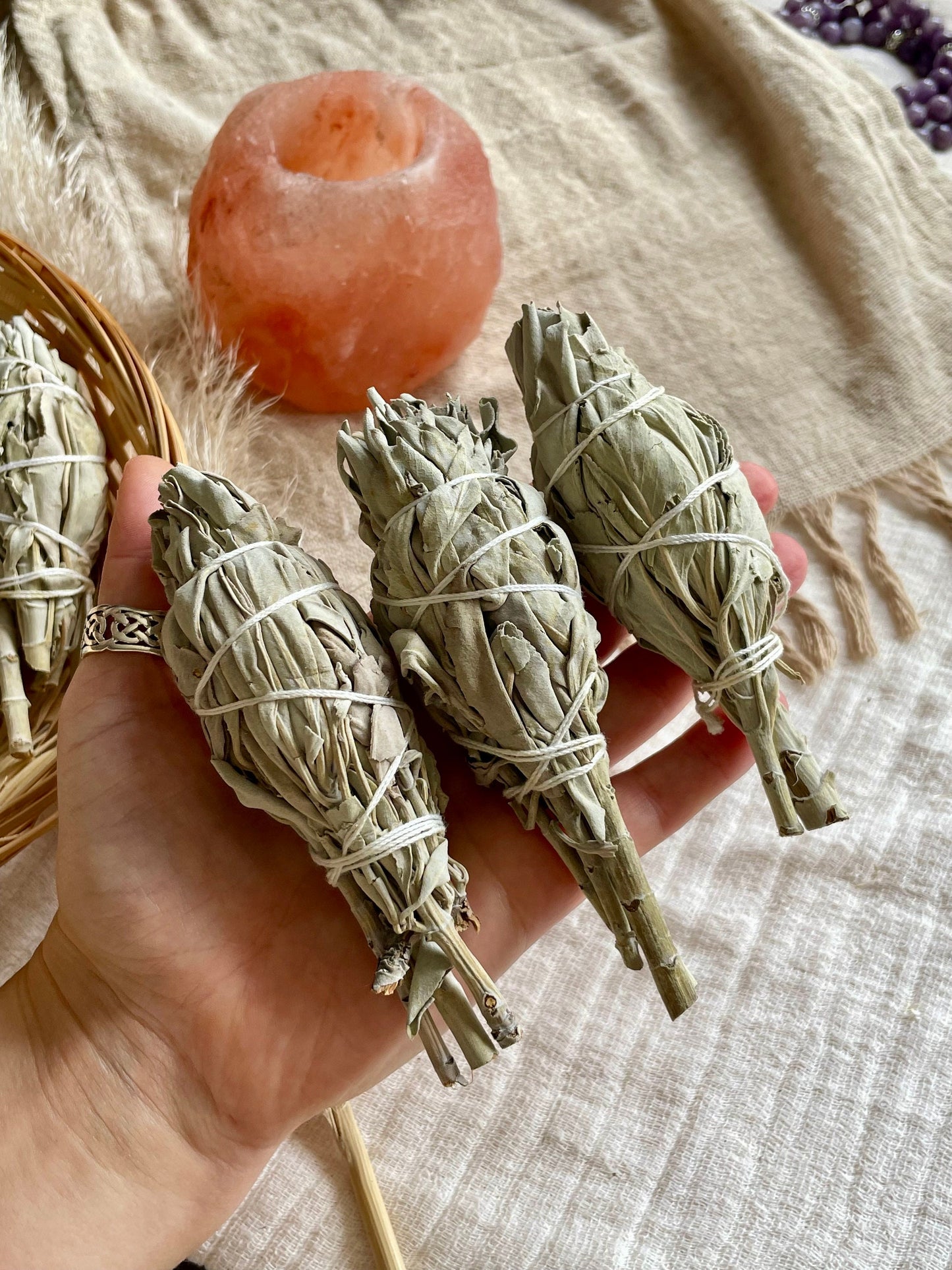 White sage, Cleansing smudge stick, Healing therapy, self love bundle