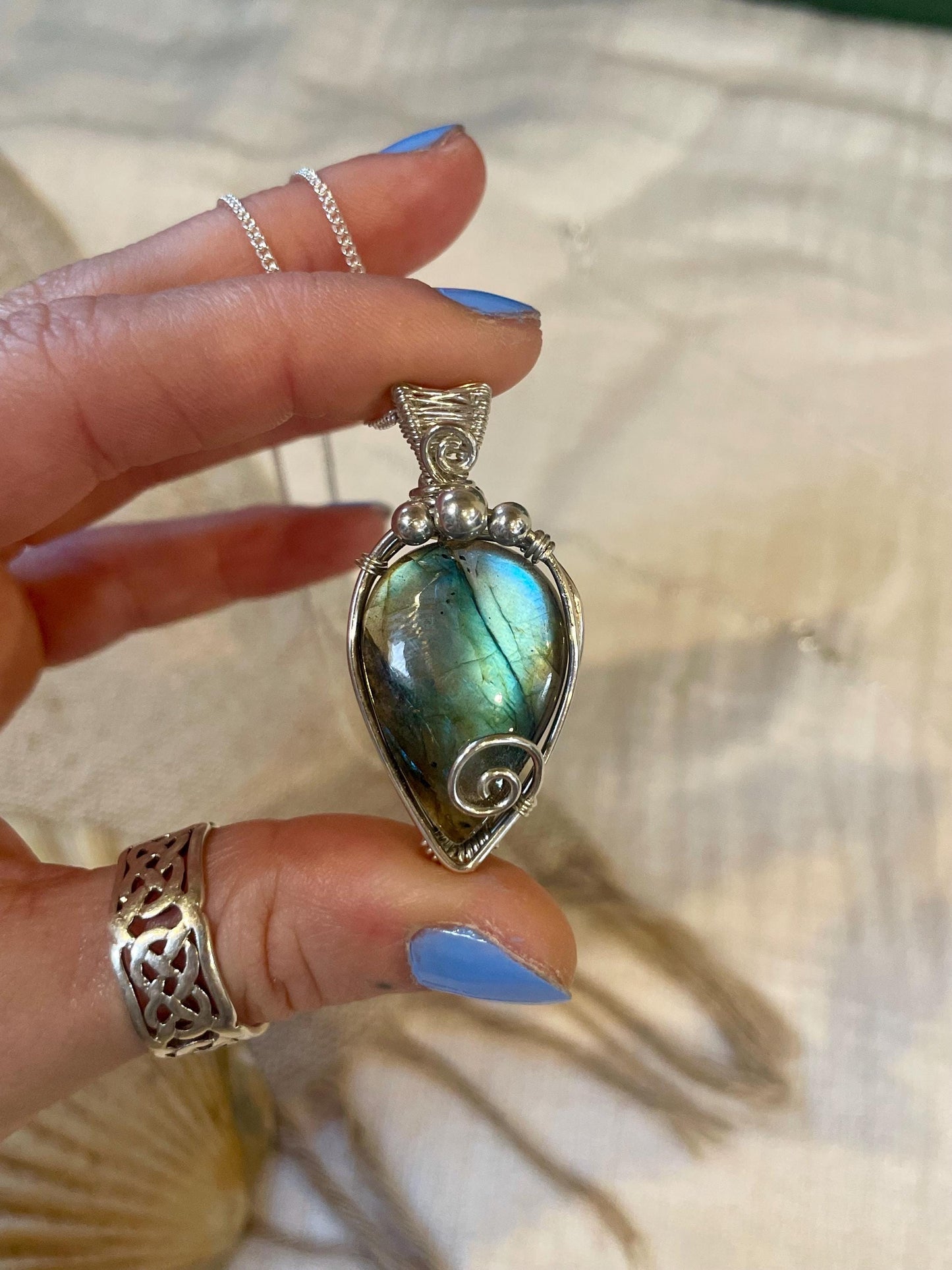 Hand made Labradorite Sterling Silver necklace, Libra crystal, Gift for her