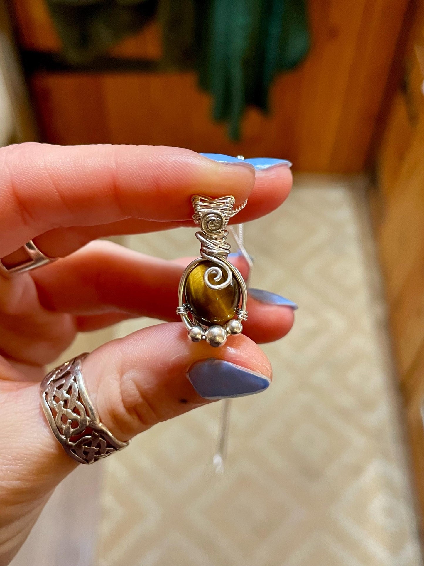 Tigers Eye in Sterling Silver, Grounding and Self Confidence, Gift for Her