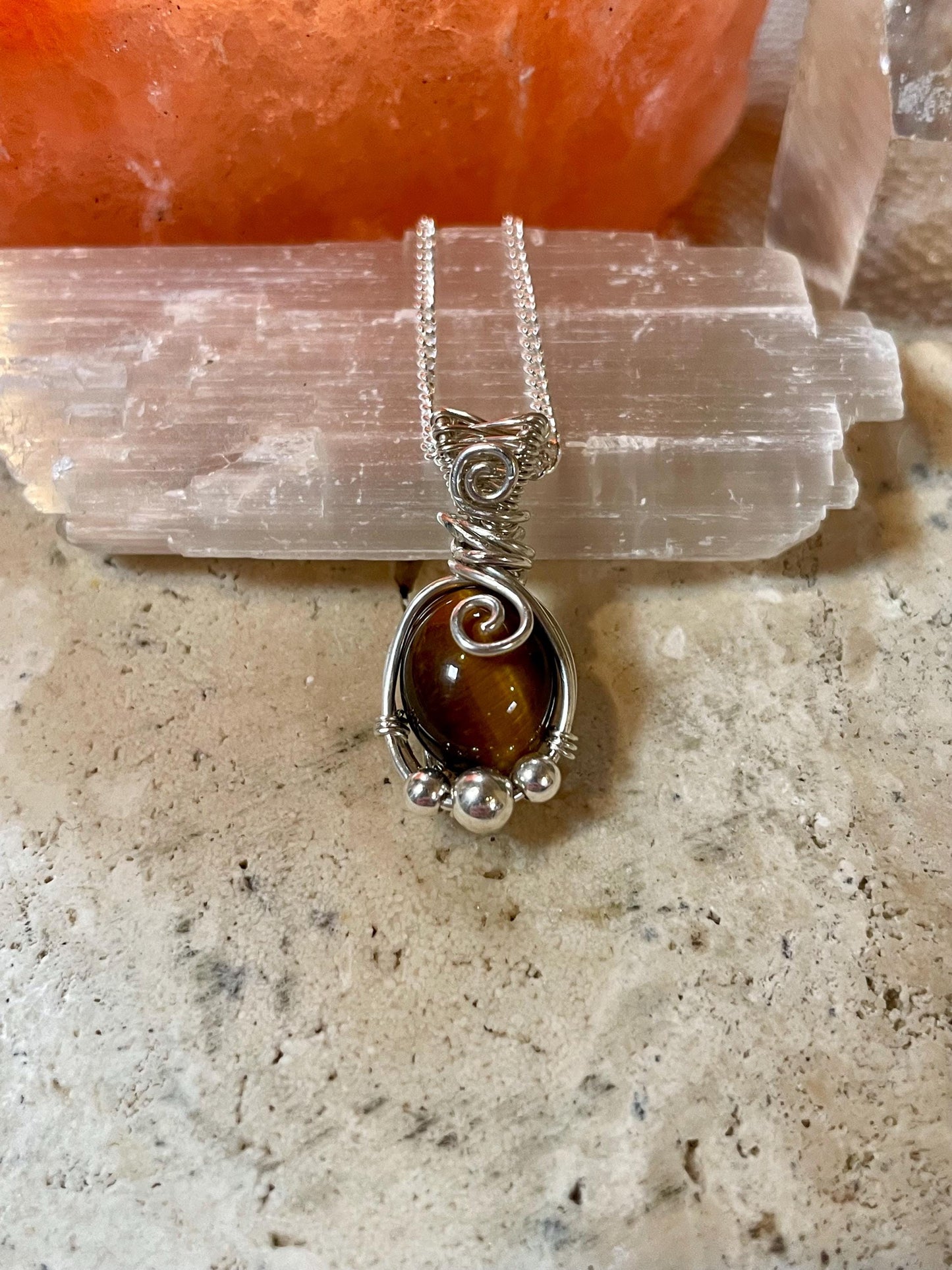 Tigers Eye in Sterling Silver, Grounding and Self Confidence, Gift for Her