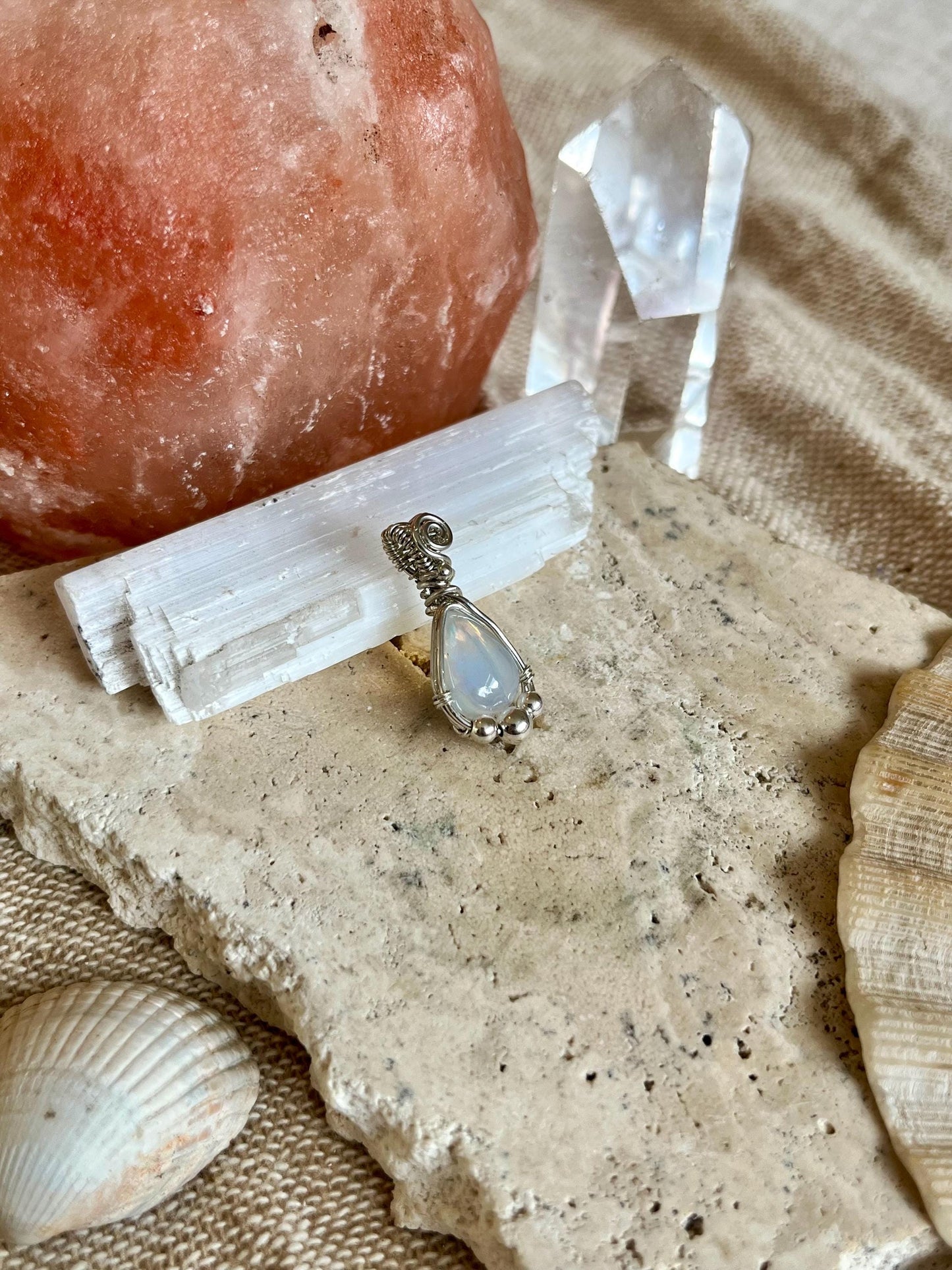 Ethiopian Opal in Sterling Silver necklace, Boho jewellery, October Birthstone