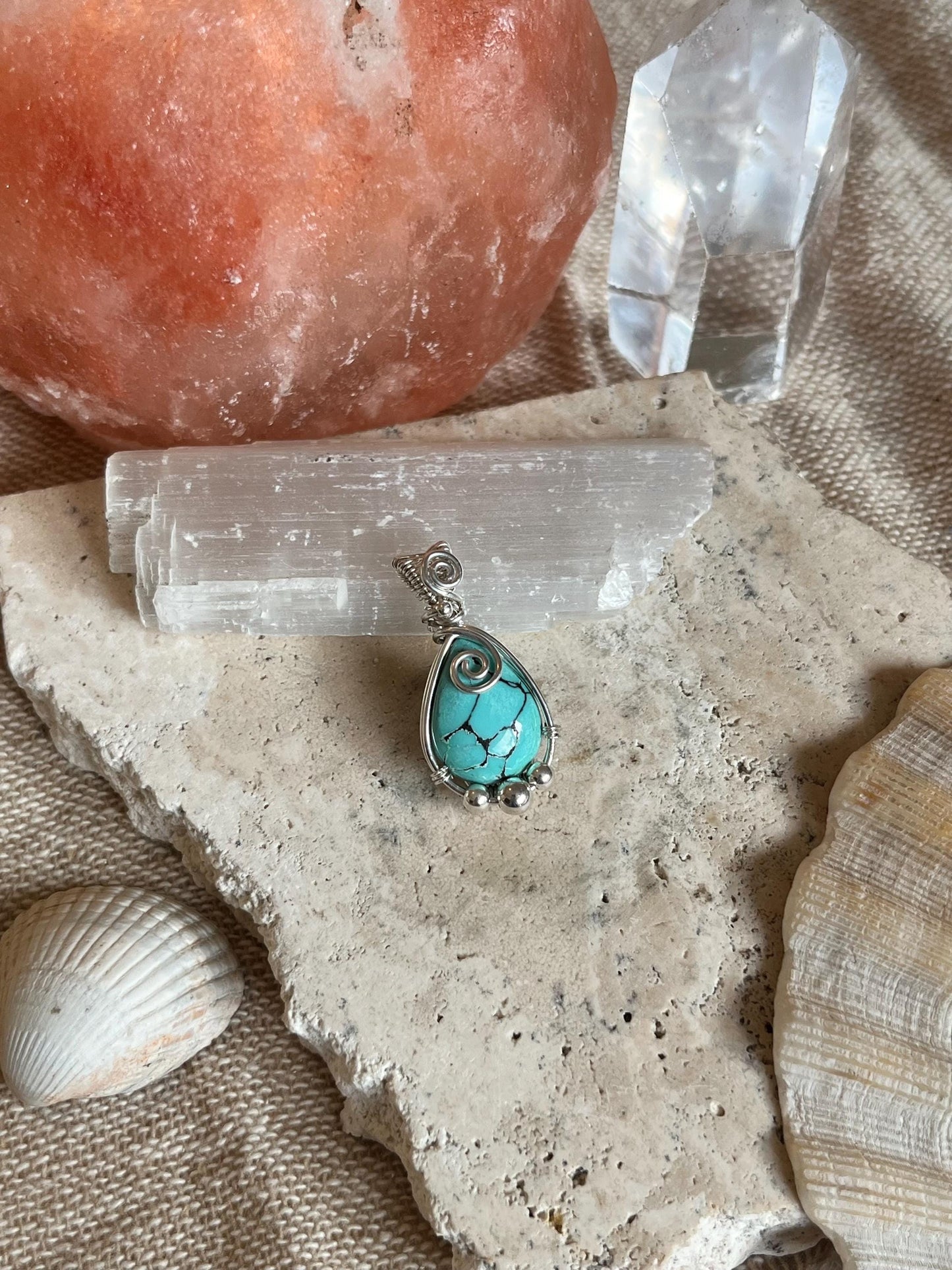 Turquoise Sterling Silver Necklace: Boho December Birthstone Jewellery
