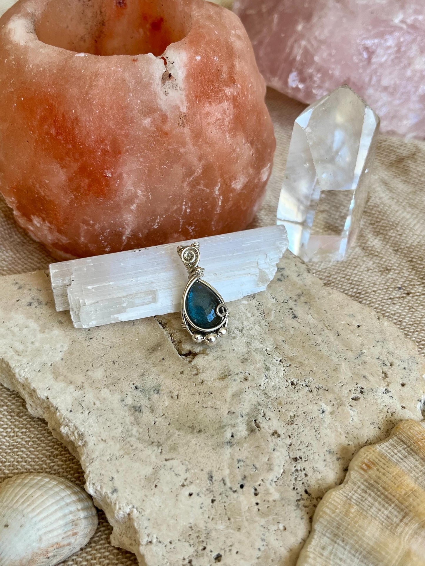Hand made Labradorite Sterling Silver necklace, Libra crystal, Gift for her