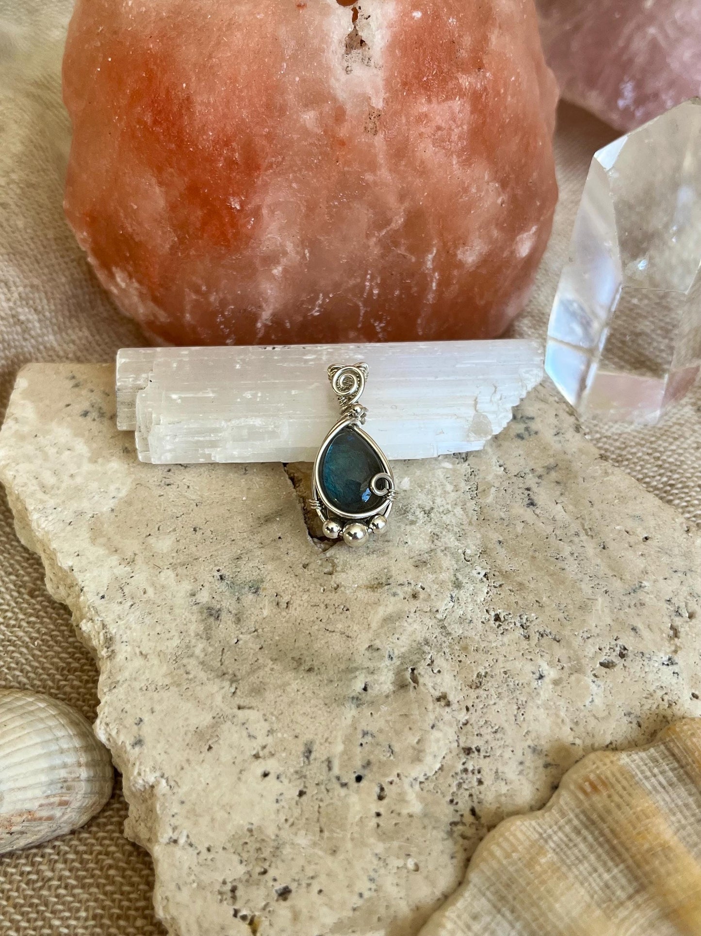 Hand made Labradorite Sterling Silver necklace, Libra crystal, Gift for her