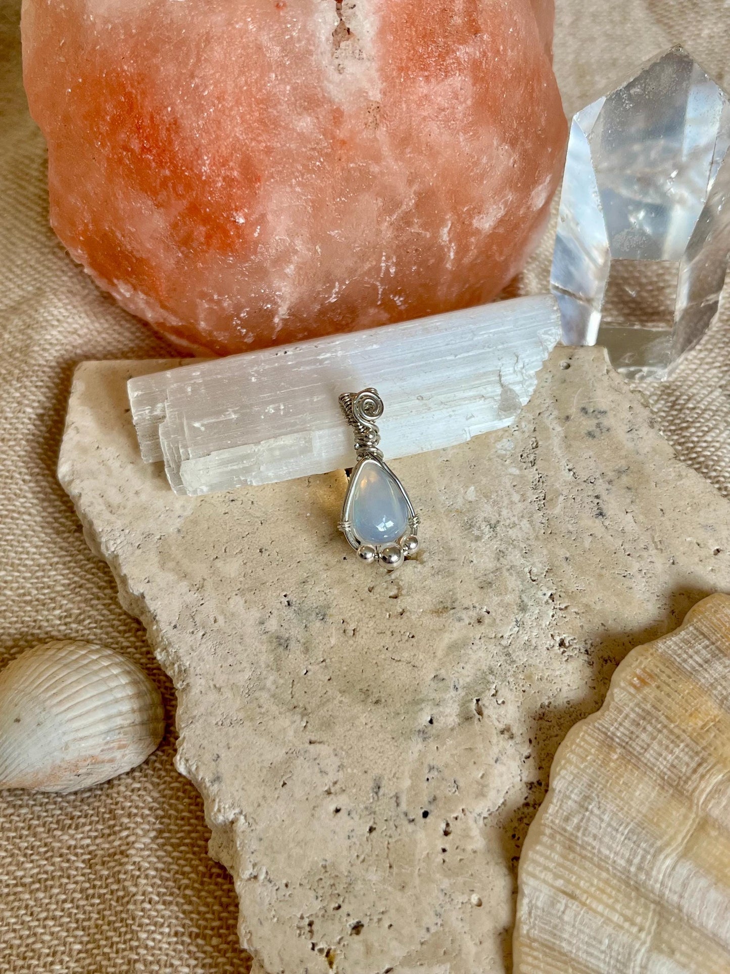 Ethiopian Opal in Sterling Silver necklace, Boho jewellery, October Birthstone