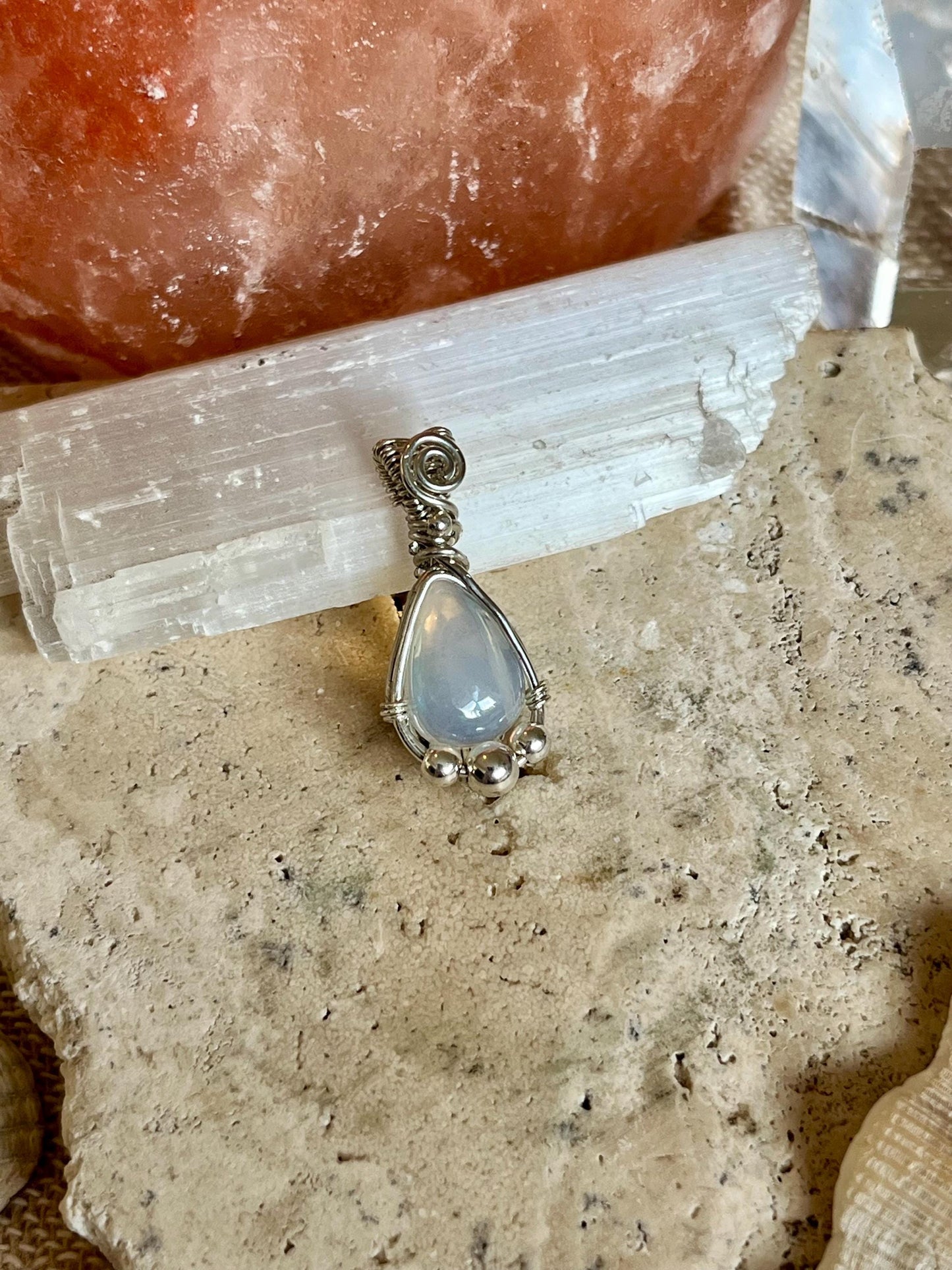Ethiopian Opal in Sterling Silver necklace, Boho jewellery, October Birthstone