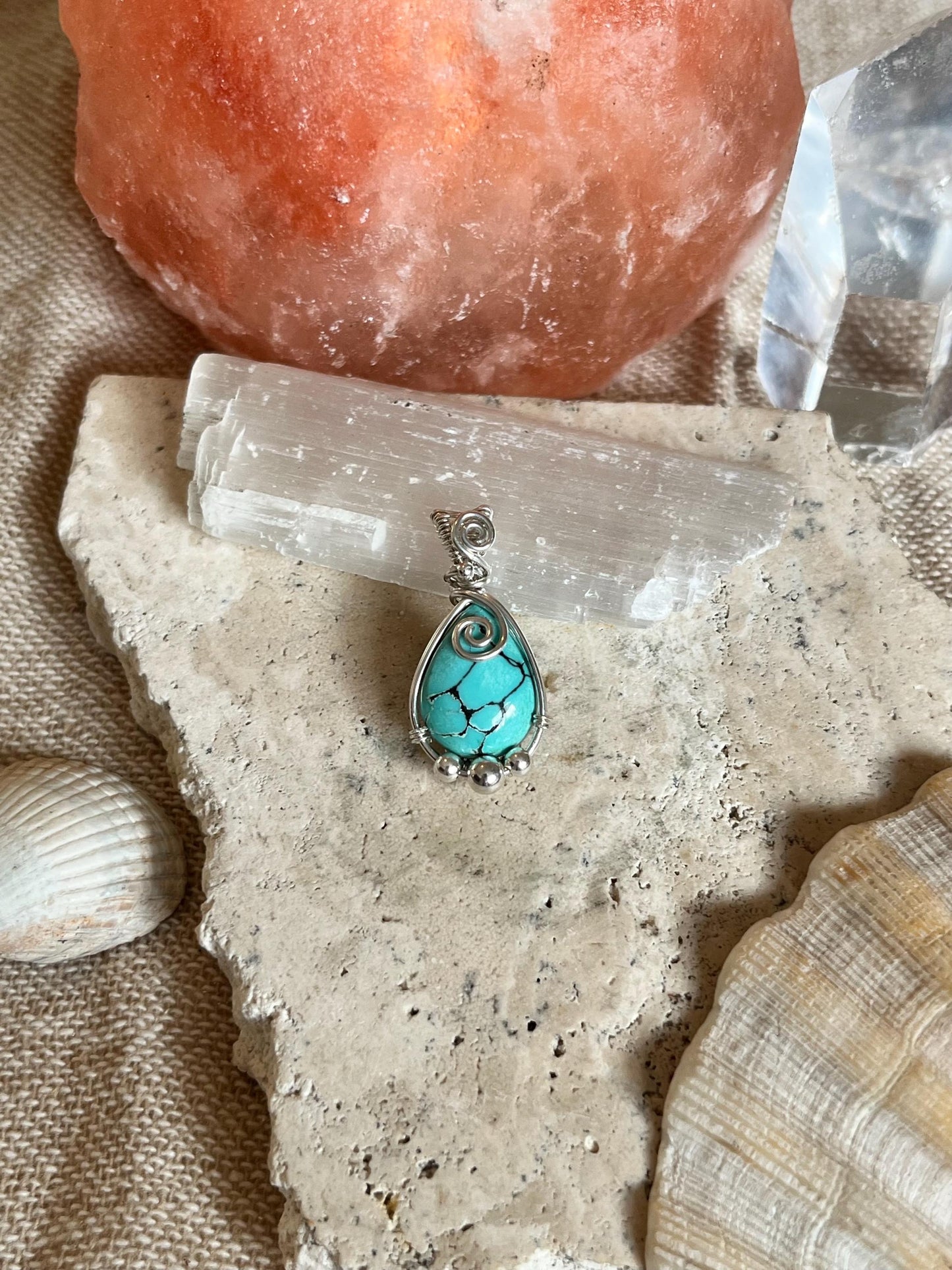 Turquoise Sterling Silver Necklace: Boho December Birthstone Jewellery