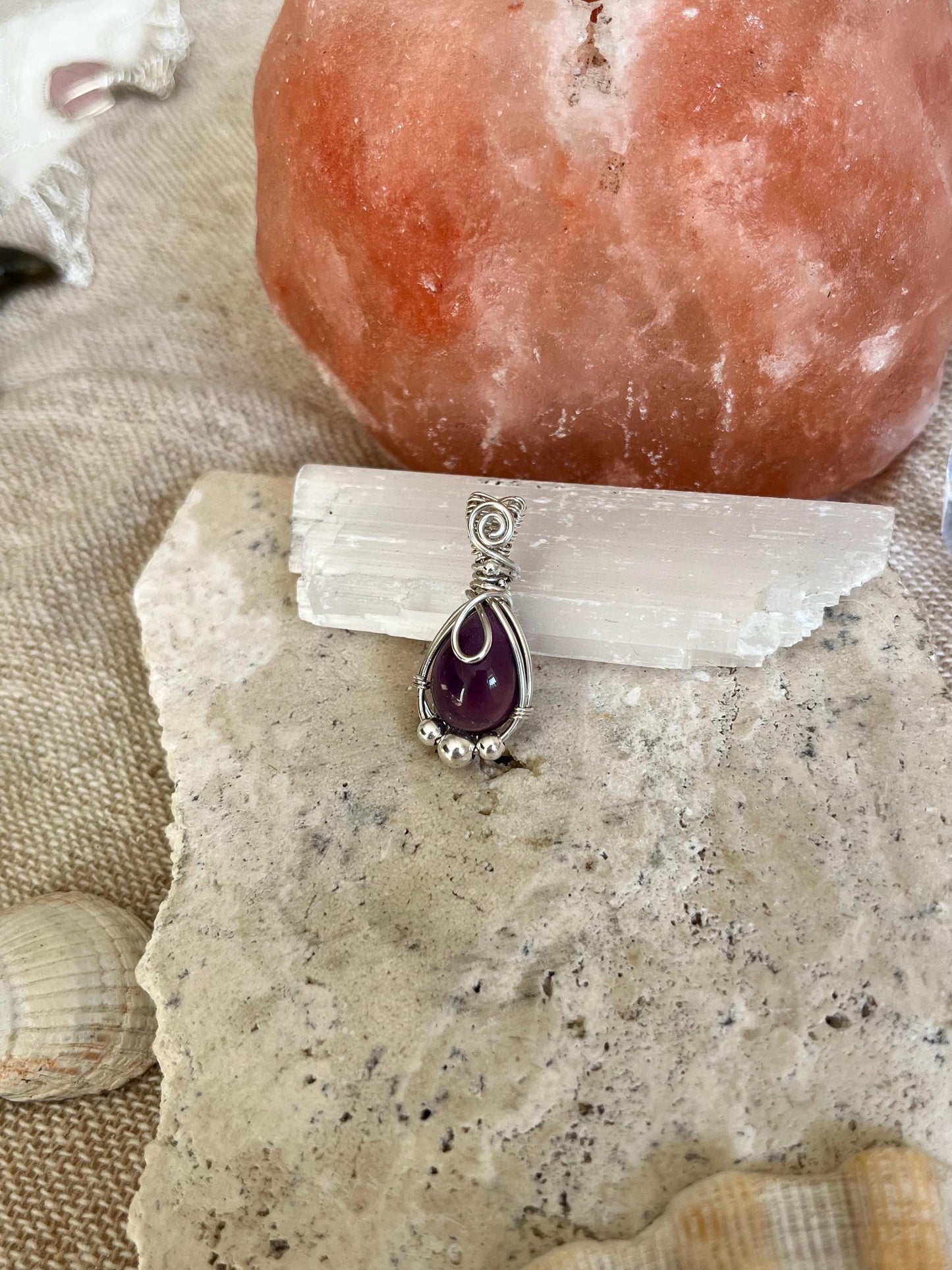Amethyst in Sterling Silver necklace, Minimal dainty jewellery, February Birthstone