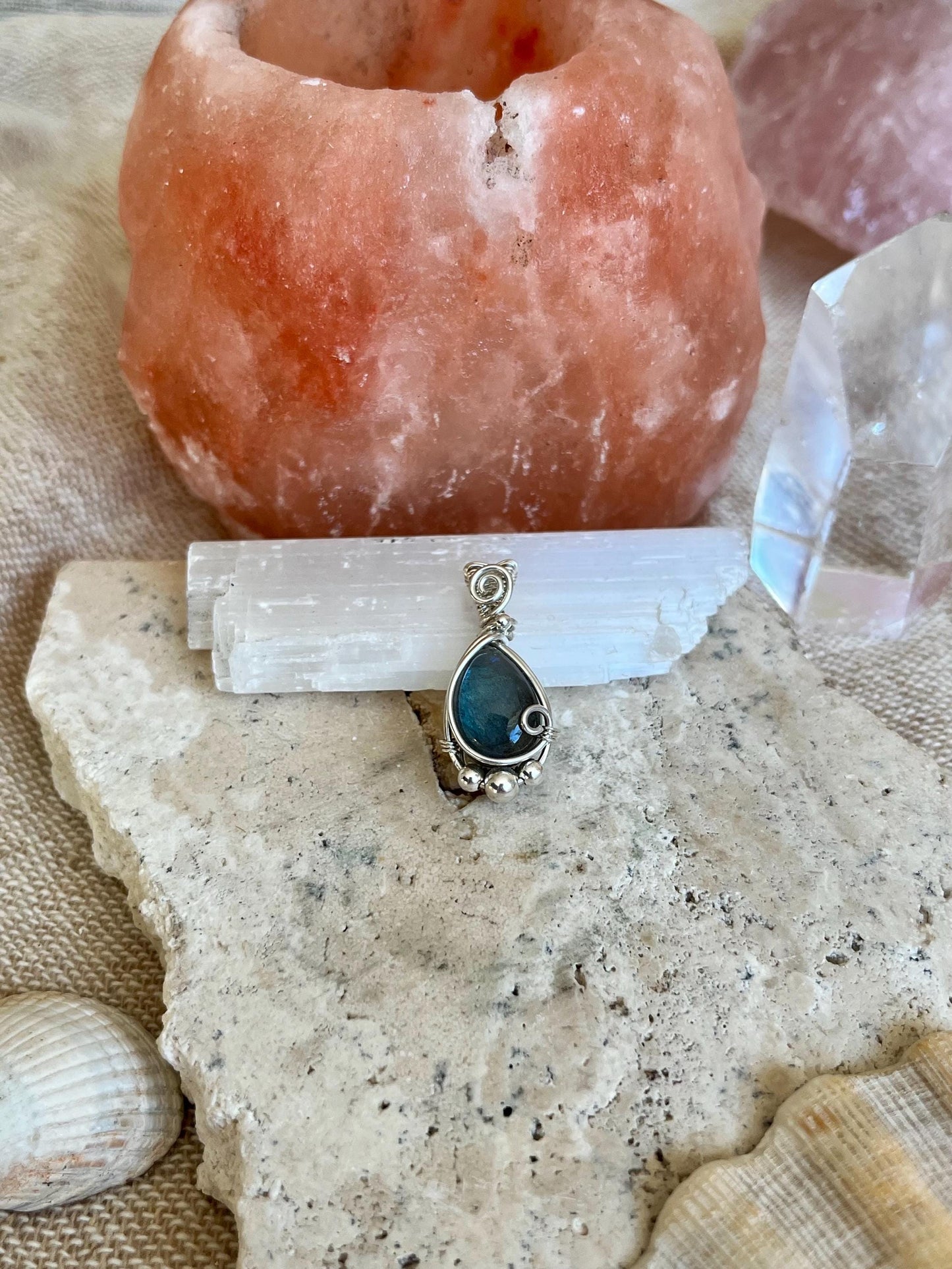Hand made Labradorite Sterling Silver necklace, Libra crystal, Gift for her