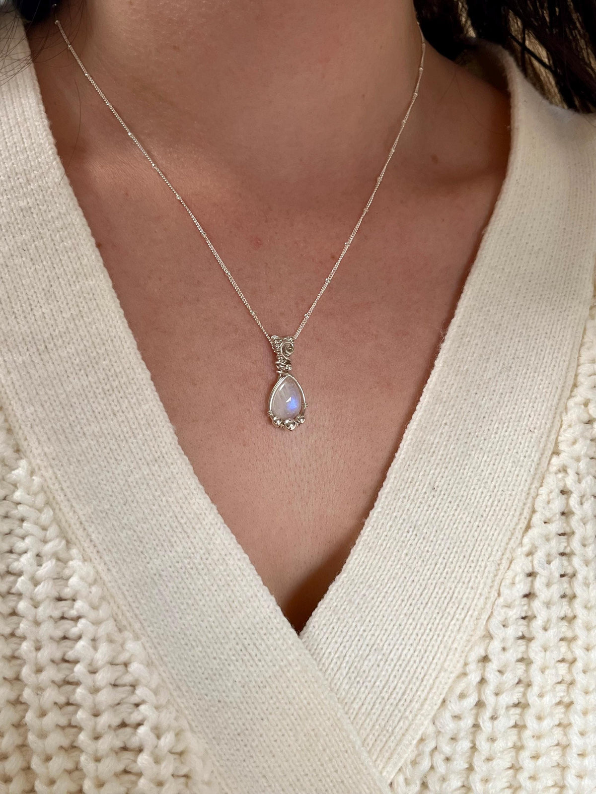 Moonstone Pendant Necklace | Handmade 925 Sterling Silver