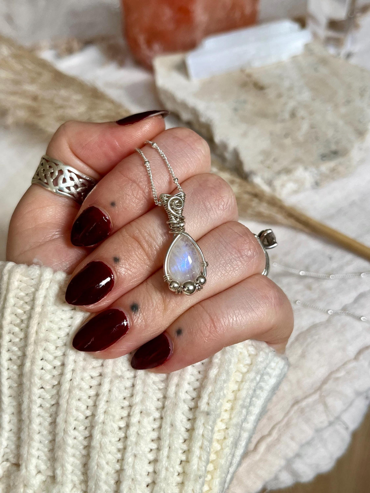 Moonstone Pendant Necklace | Handmade 925 Sterling Silver