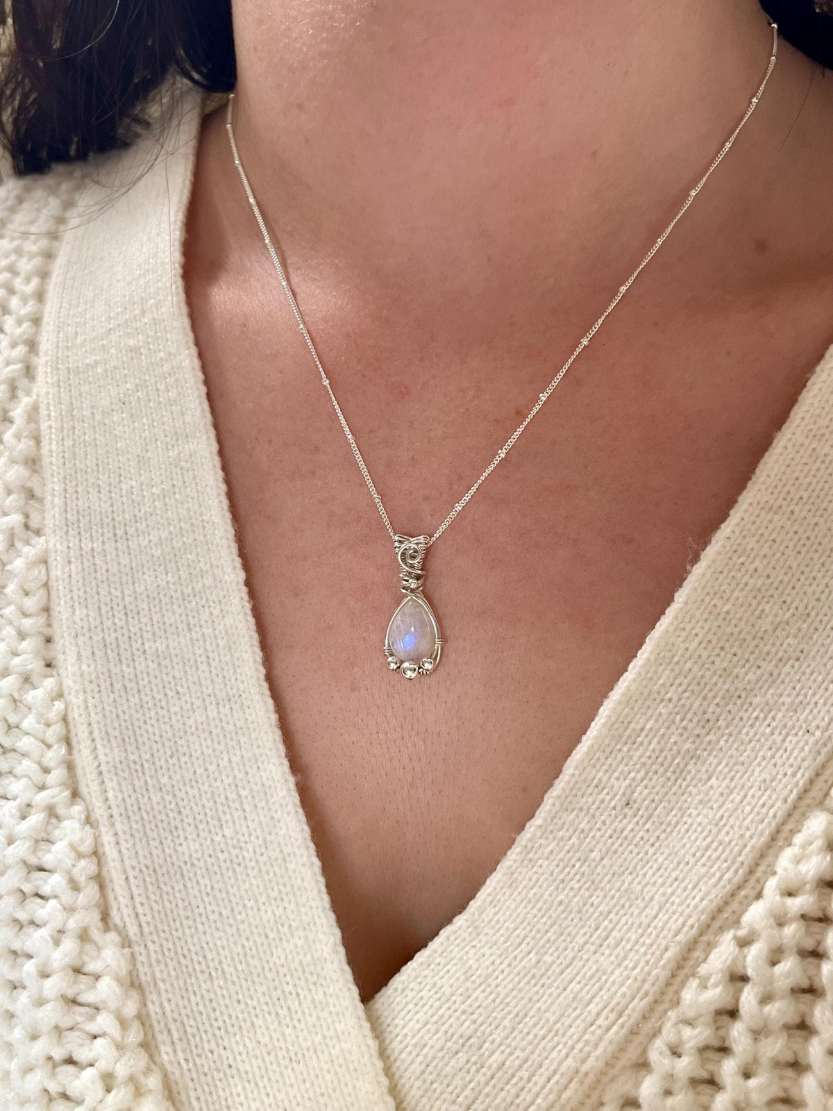 Moonstone Pendant Necklace | Handmade 925 Sterling Silver