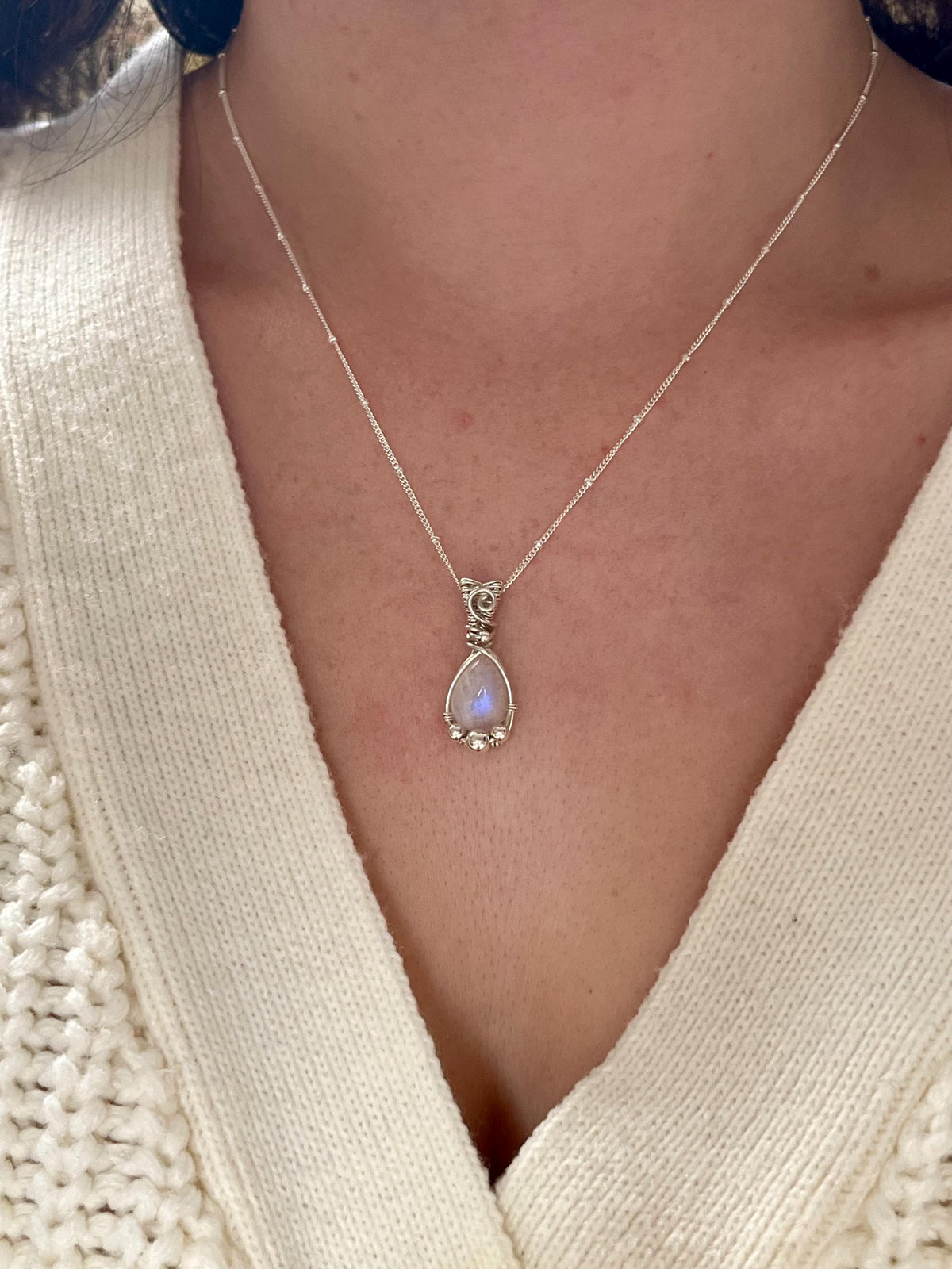 Moonstone Pendant Necklace | Handmade 925 Sterling Silver