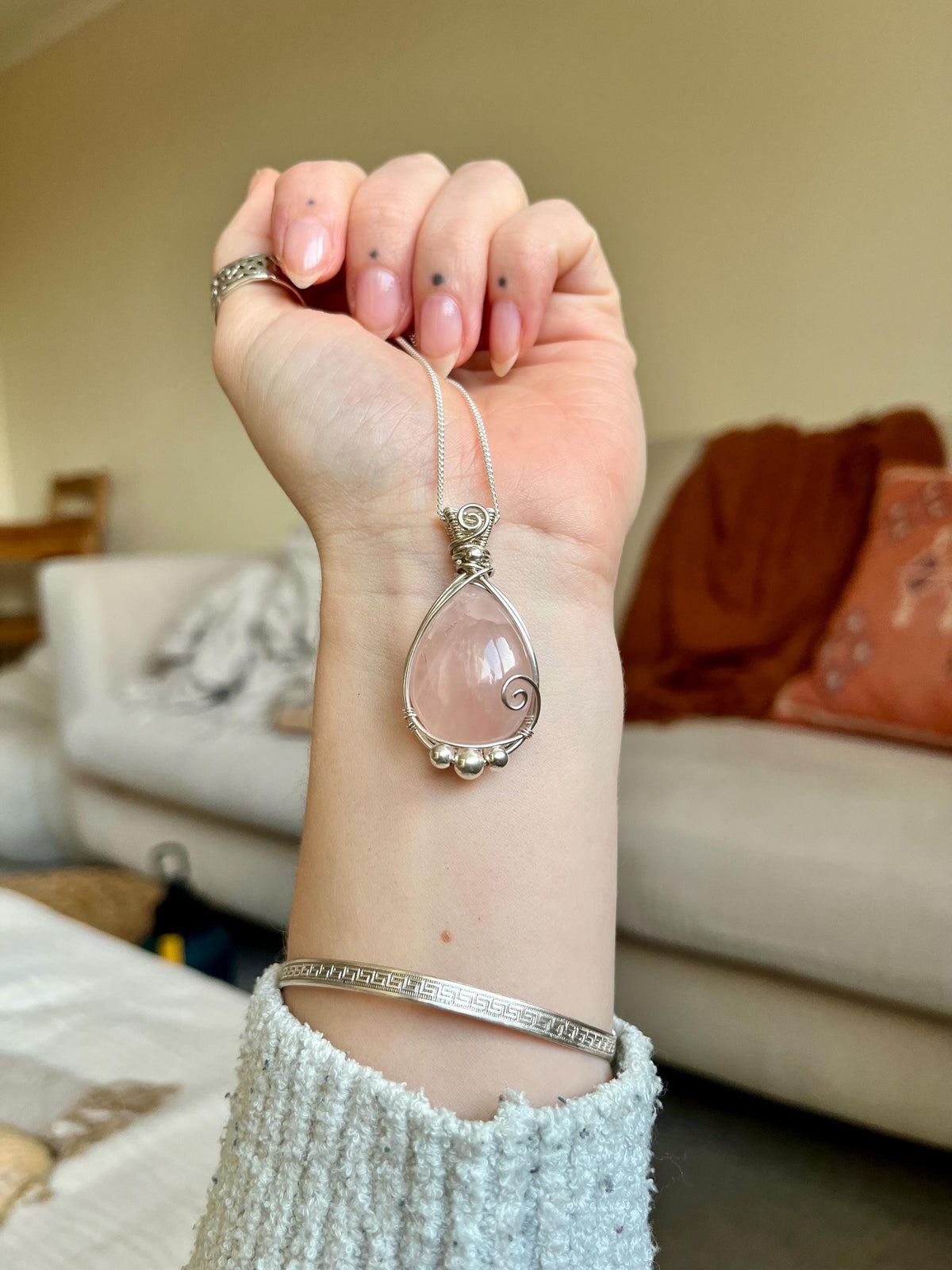Rose Quartz Pendant Necklace