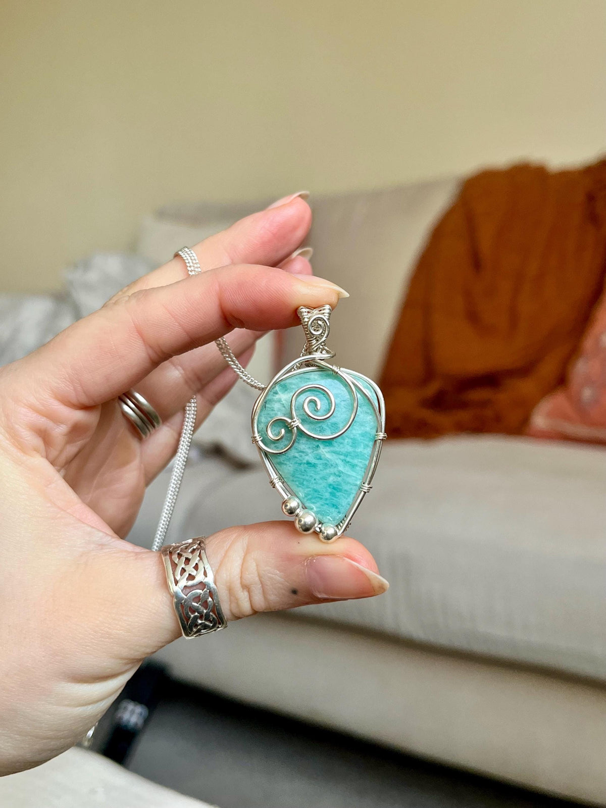 Amazonite Pendant Necklace