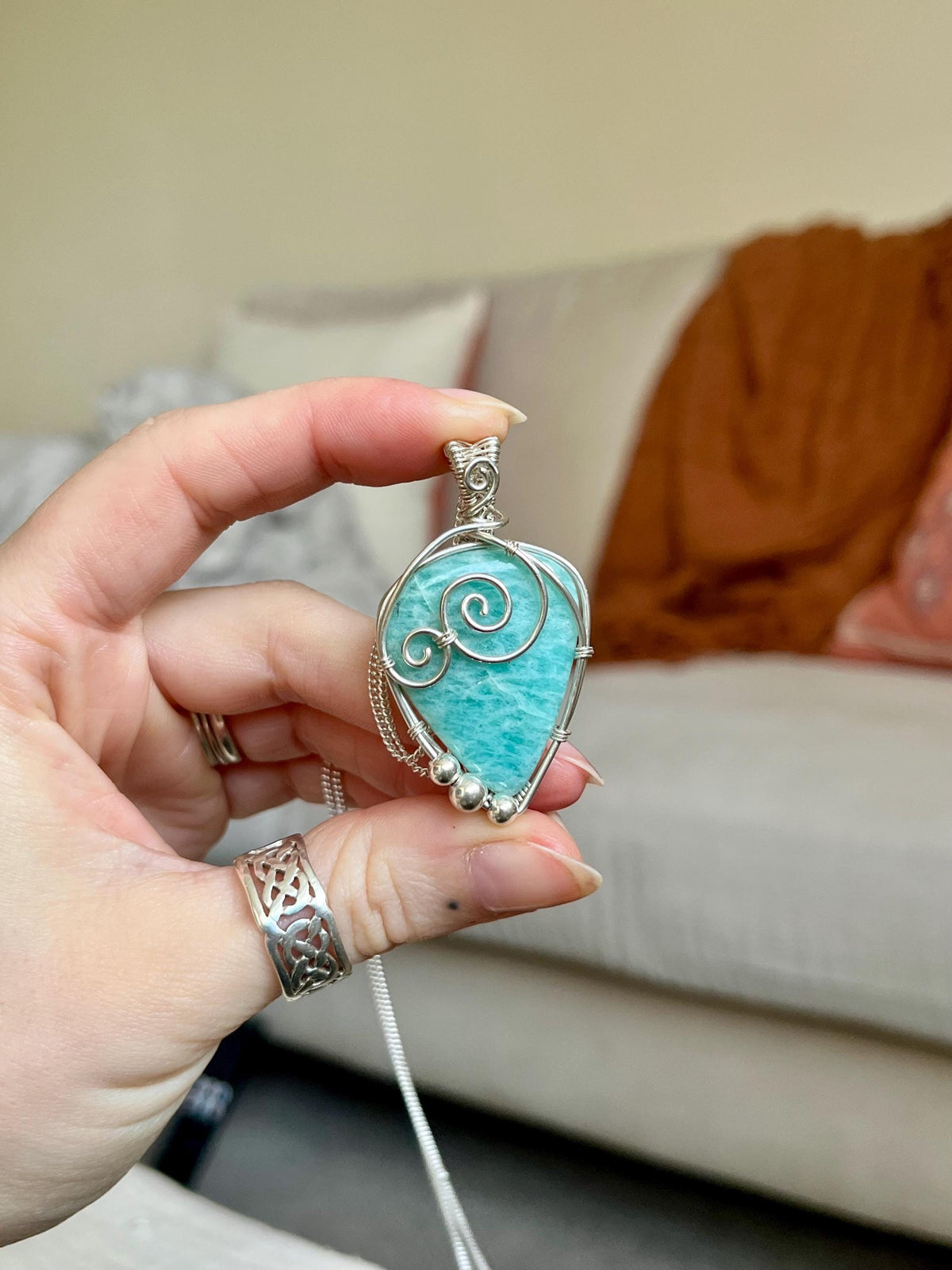Amazonite Pendant Necklace