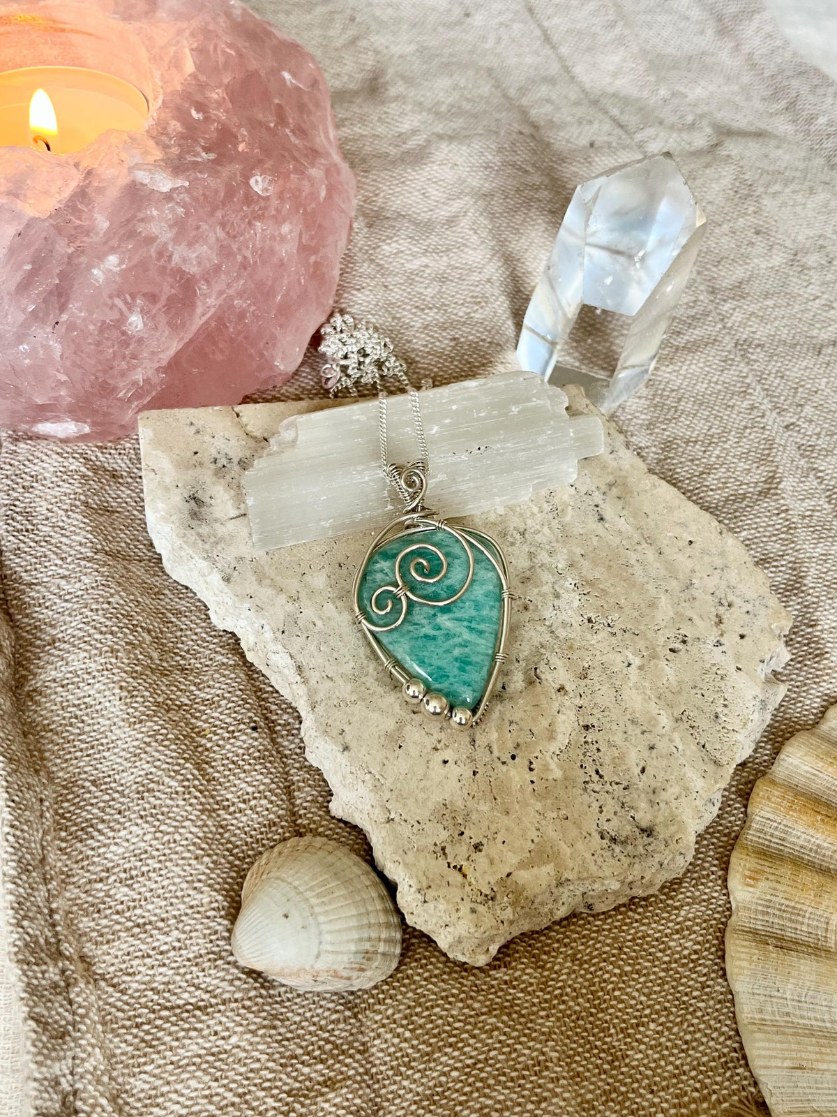 Amazonite Pendant Necklace