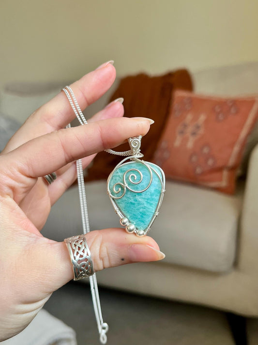 Amazonite Pendant Necklace