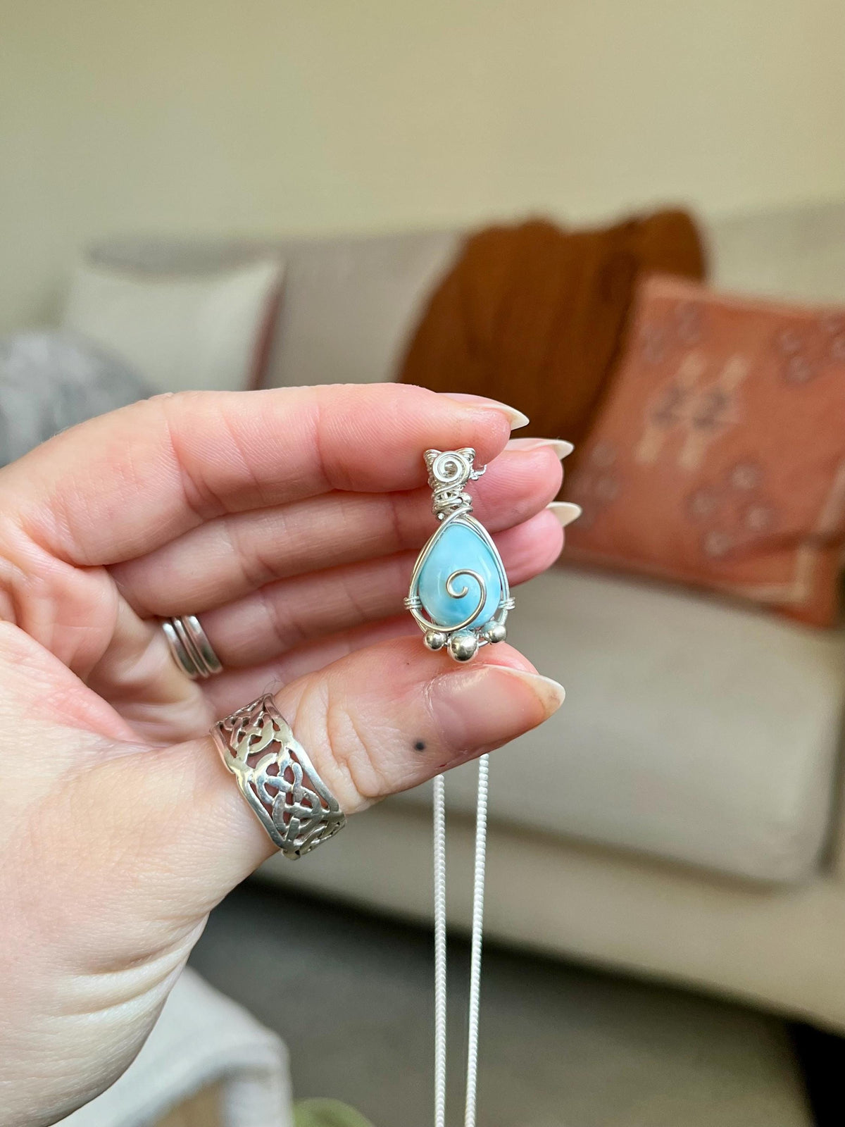 Larimar Pendant Necklace
