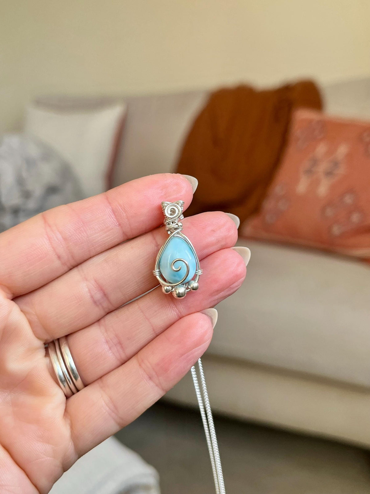 Larimar Pendant Necklace