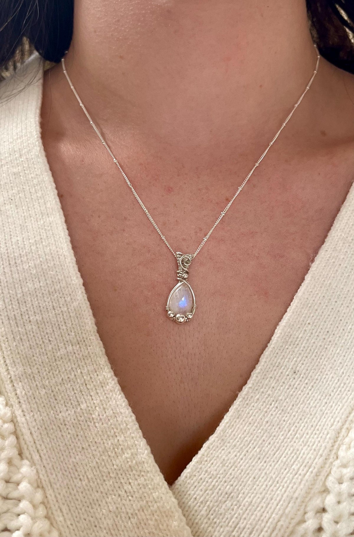 Moonstone Pendant Necklace | Handmade 925 Sterling Silver
