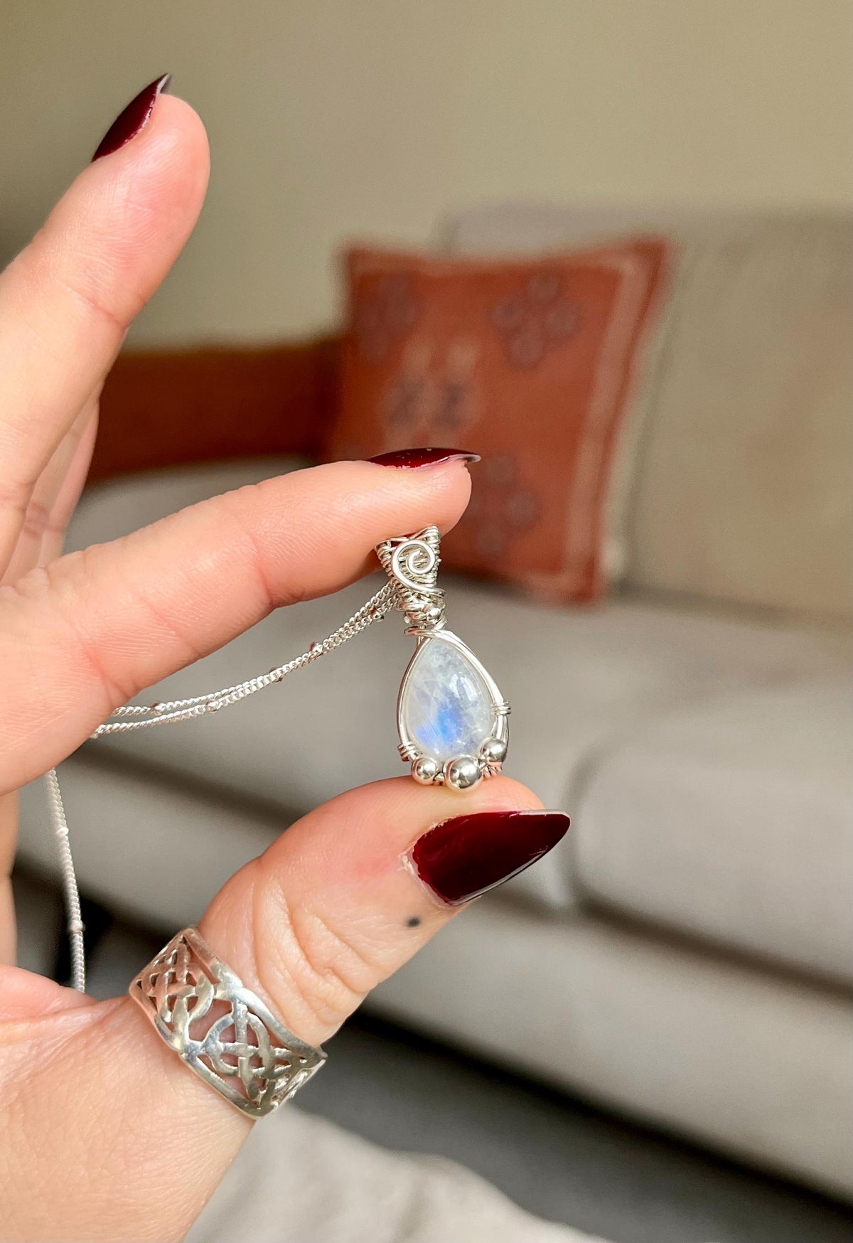 Moonstone Pendant Necklace | Handmade 925 Sterling Silver