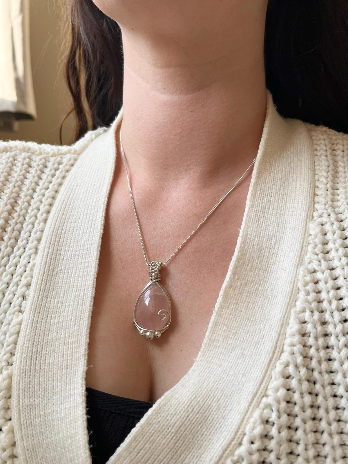 Rose Quartz Pendant Necklace