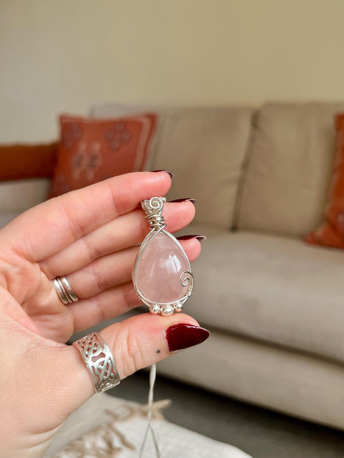 Rose Quartz Pendant Necklace