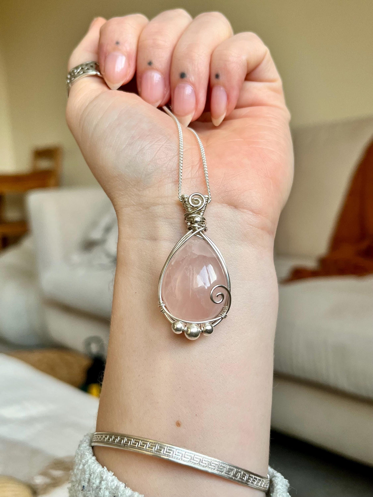 Rose Quartz Pendant Necklace