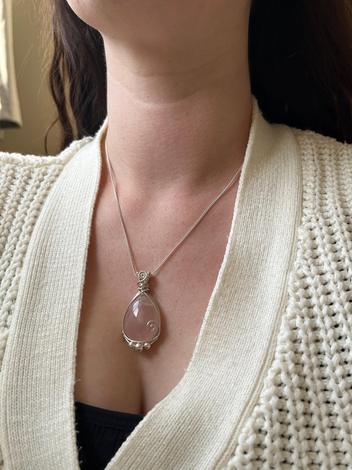 Rose Quartz Pendant Necklace