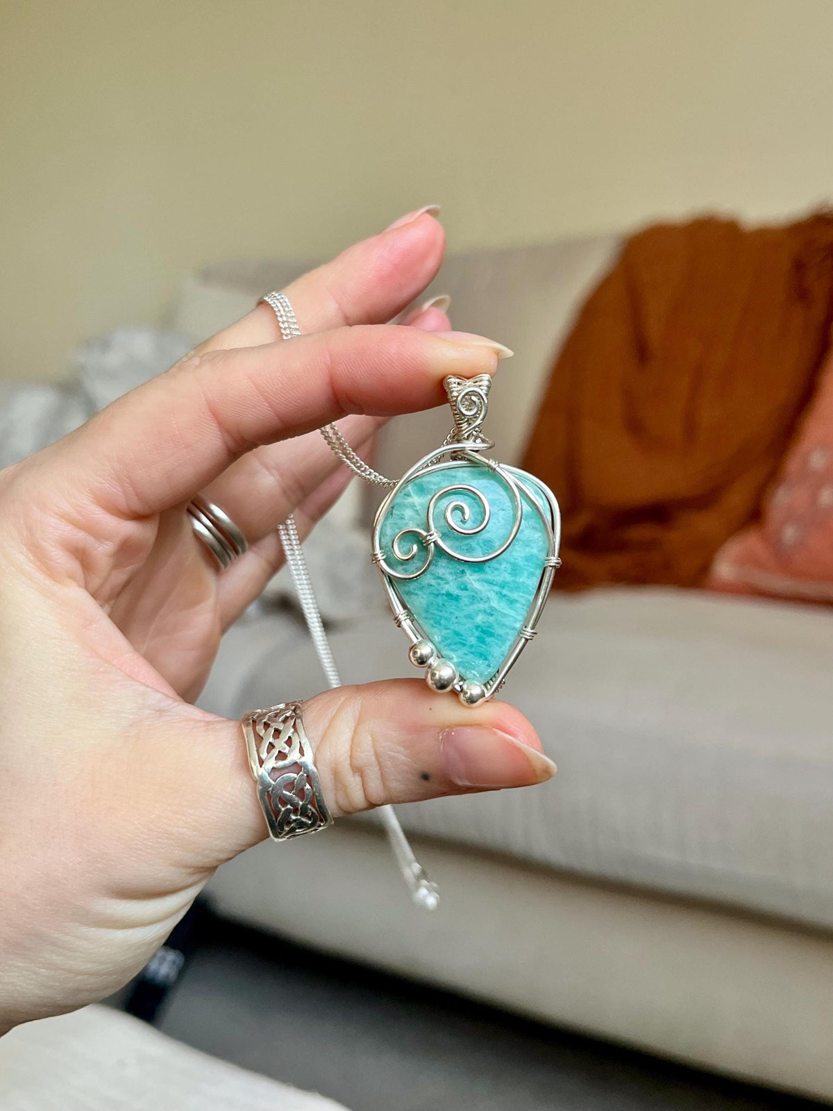 Amazonite Pendant Necklace