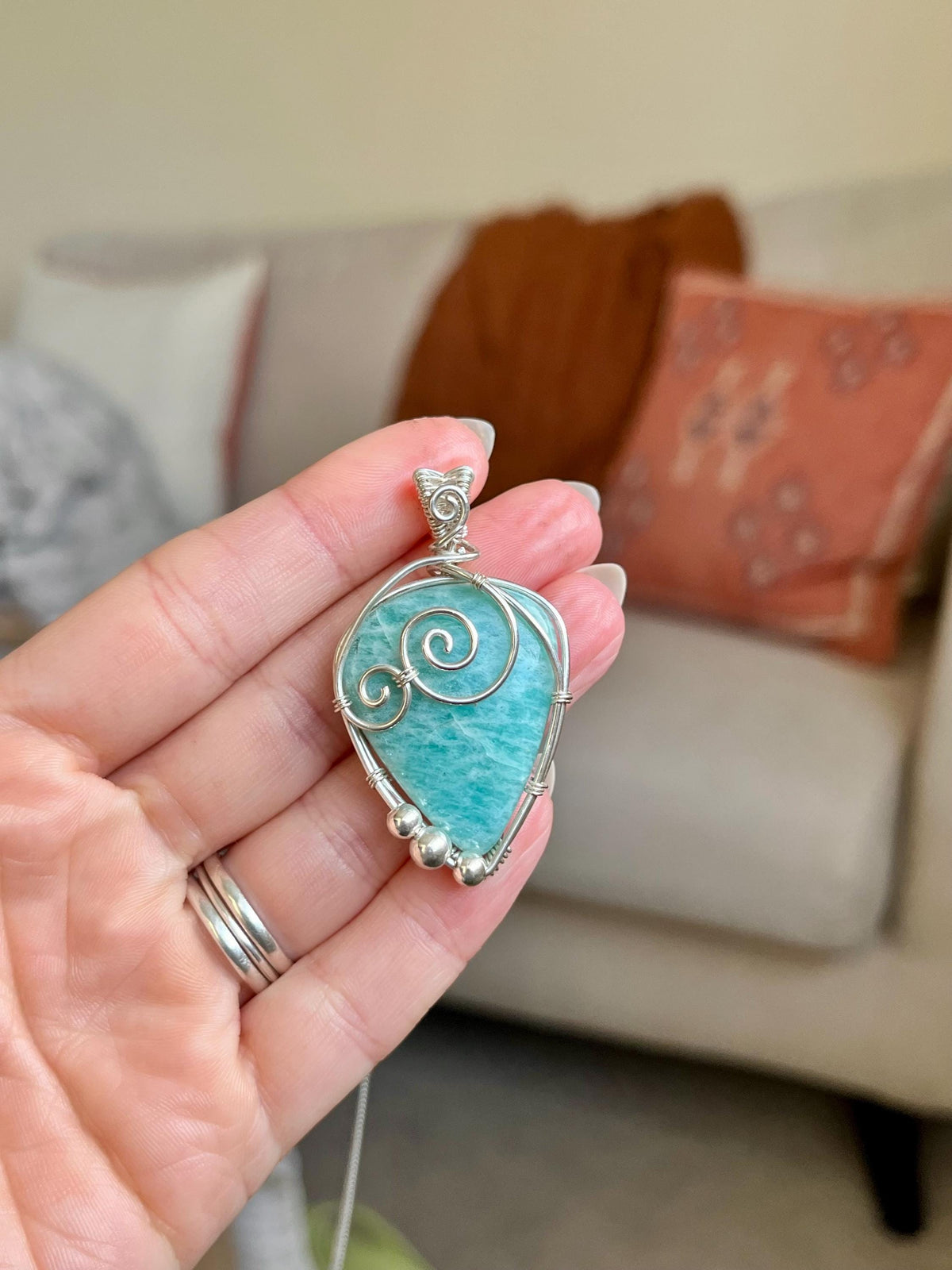 Amazonite Pendant Necklace
