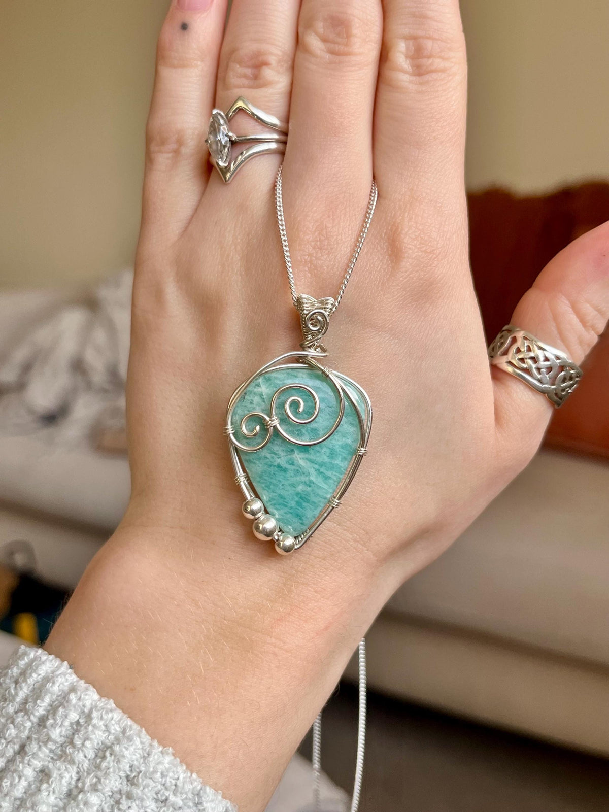 Amazonite Pendant Necklace
