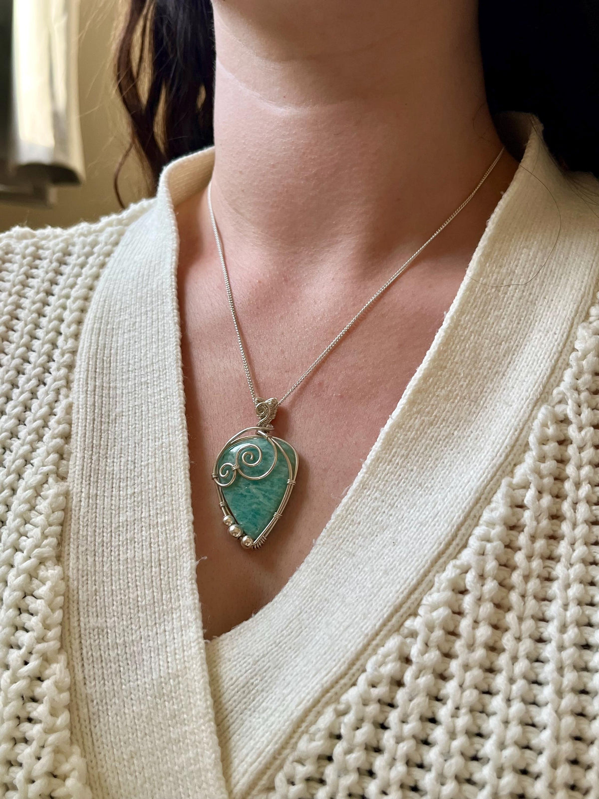 Amazonite Pendant Necklace