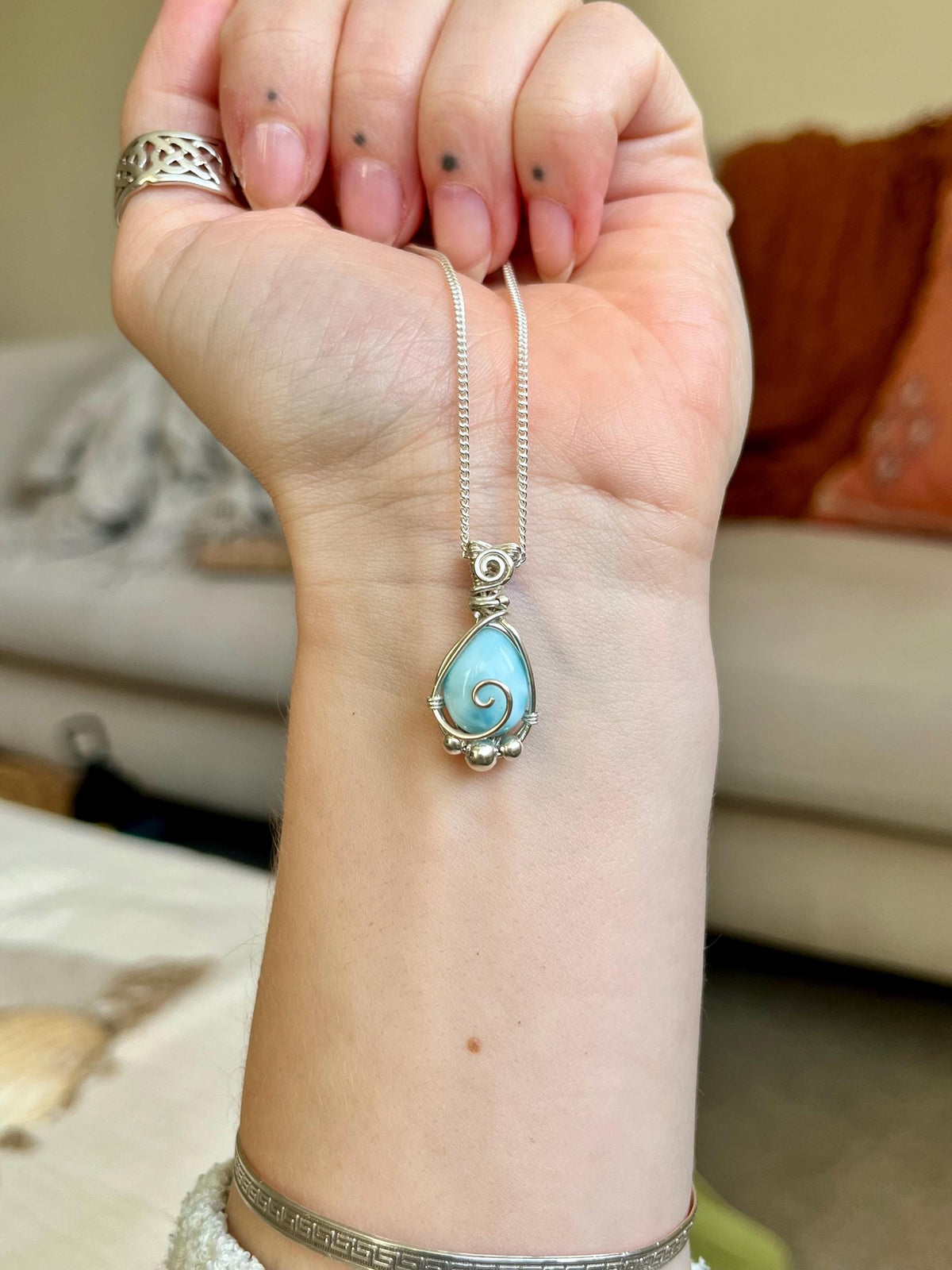Larimar Pendant Necklace