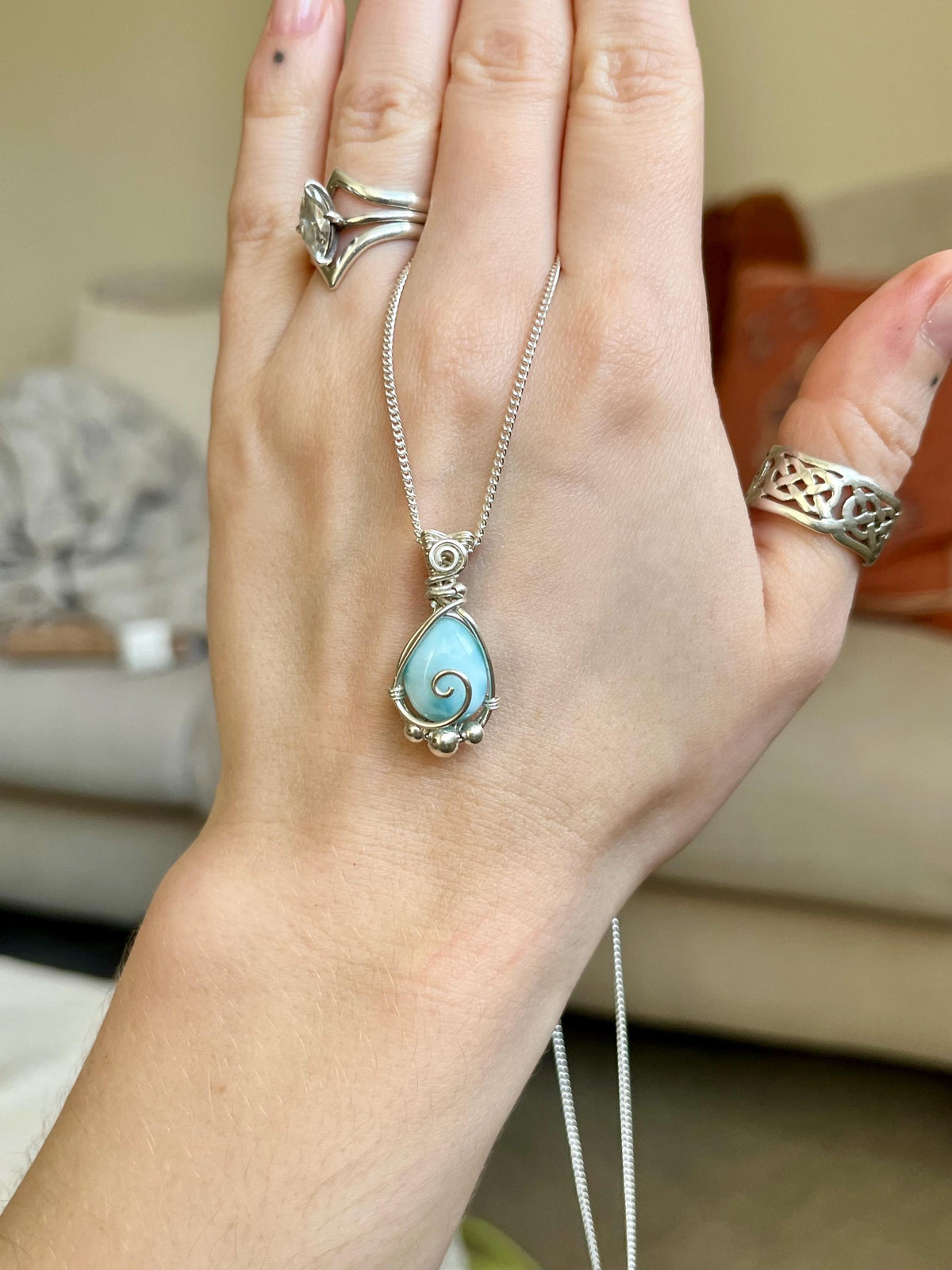Larimar Pendant Necklace