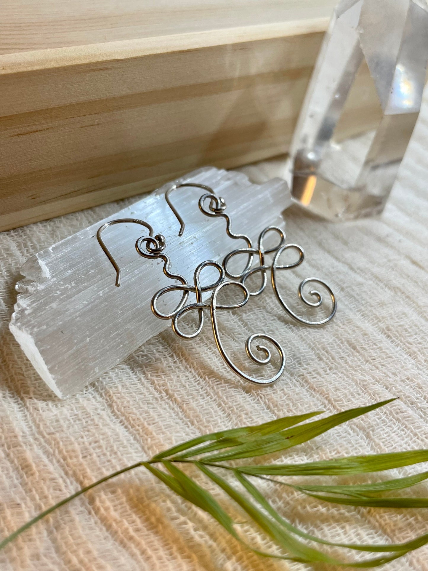 Sterling silver unalome earrings, meditation yoga, gift for her, spiritual boho style