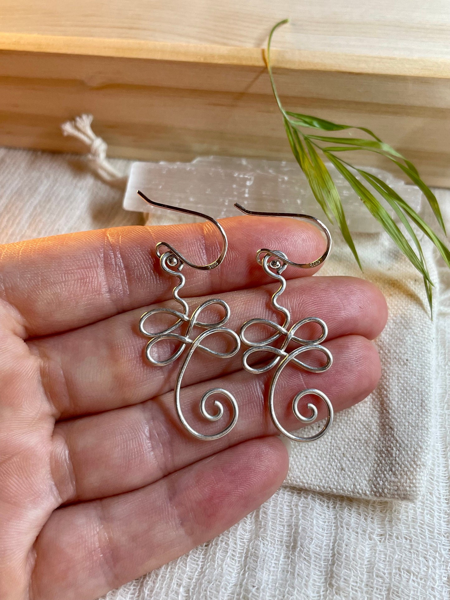 Sterling silver unalome earrings, meditation yoga, gift for her, spiritual boho style