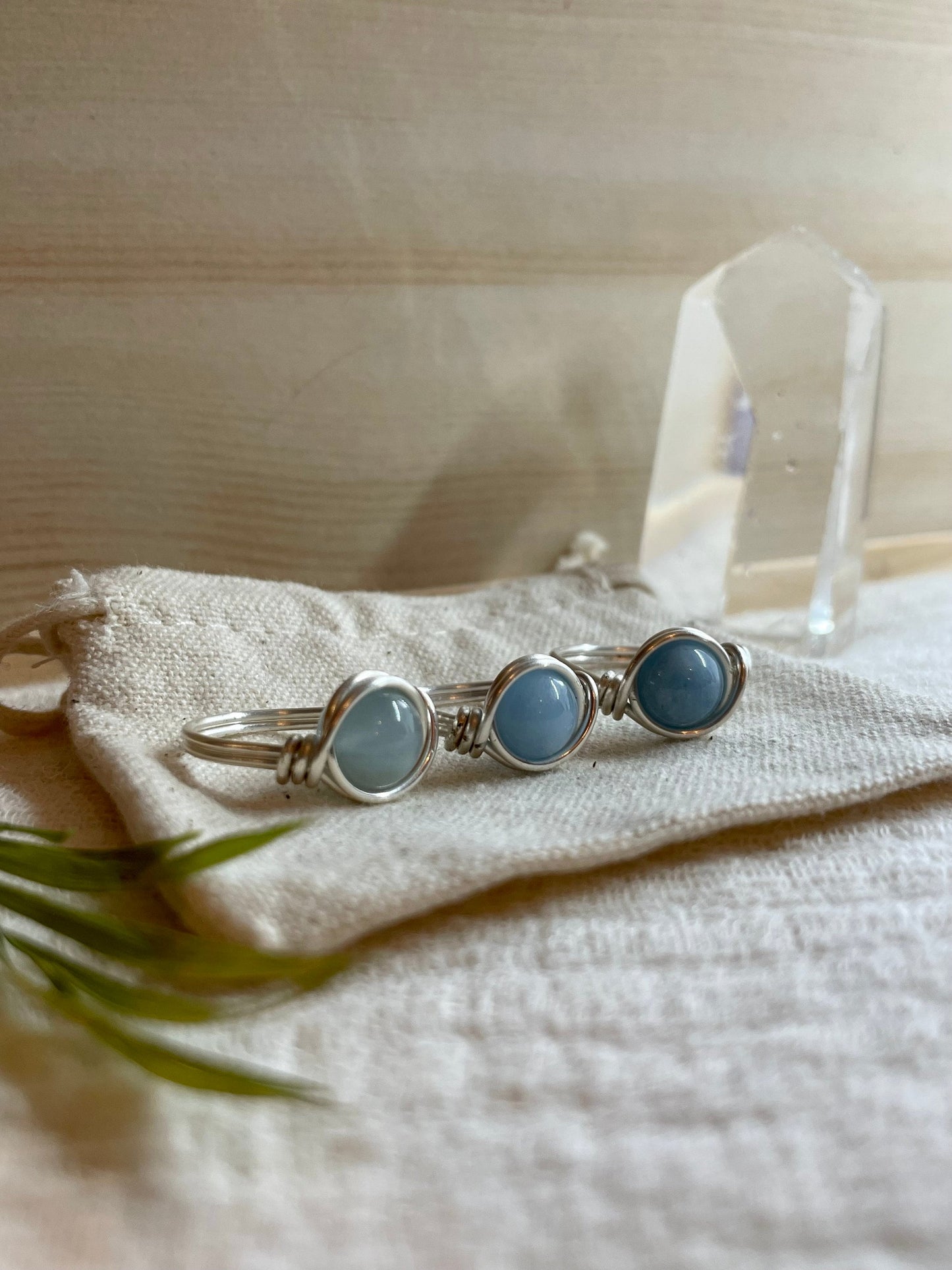 Sterling silver Aquamarine ring, wire wrapped, hippie boho style, gift for her