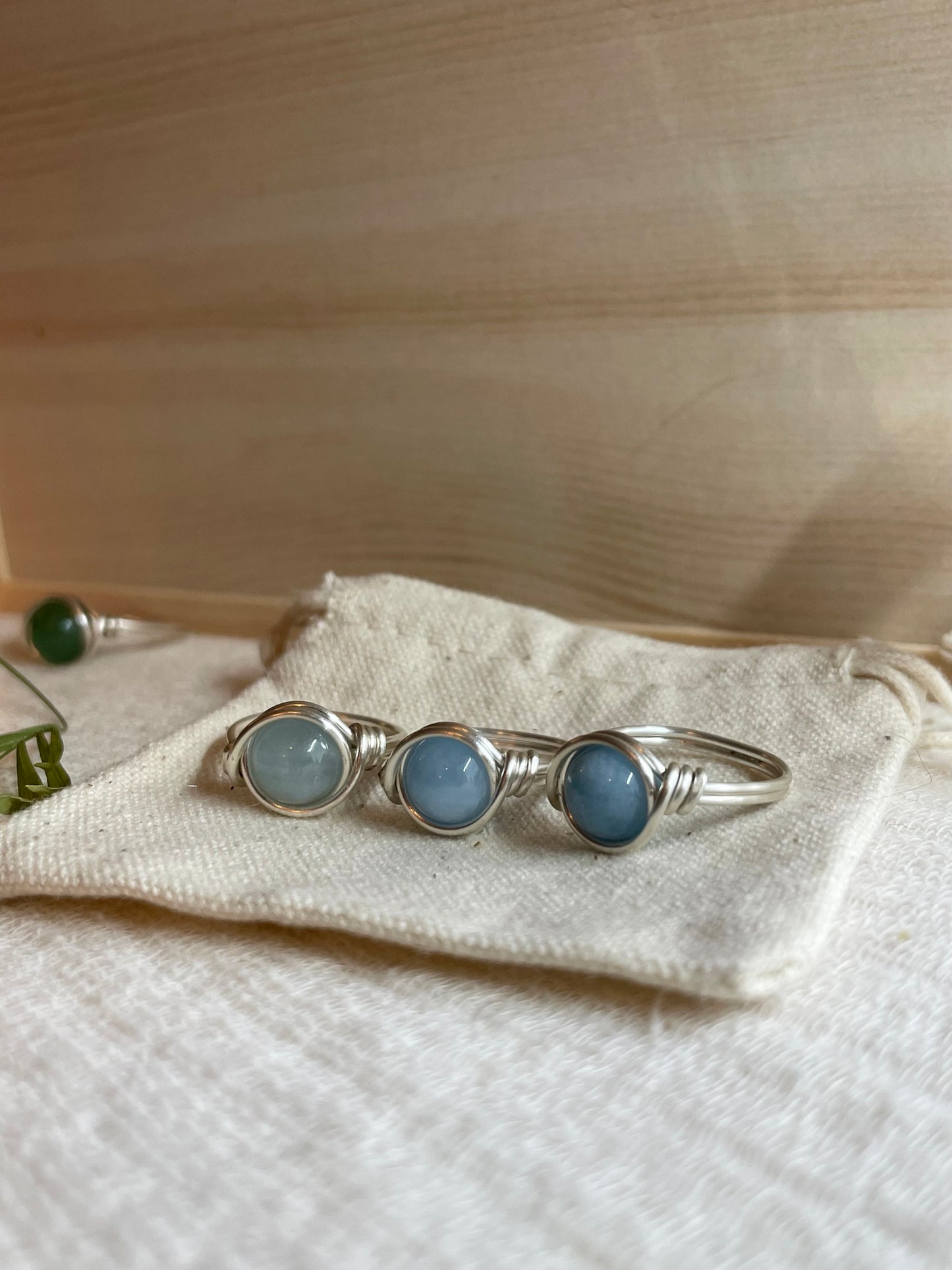 Sterling silver Aquamarine ring, wire wrapped, hippie boho style, gift for her