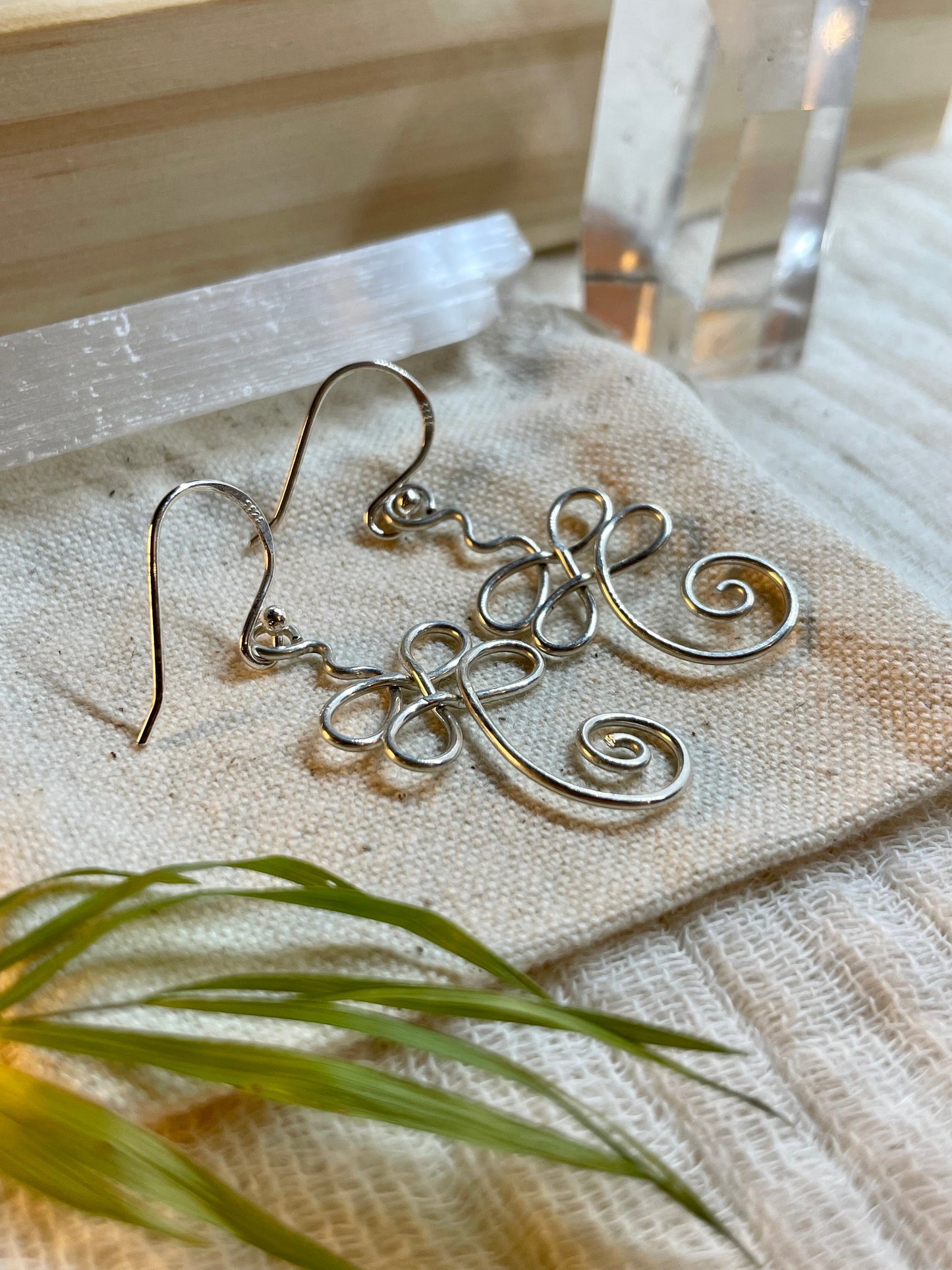 Sterling silver unalome earrings, meditation yoga, gift for her, spiritual boho style