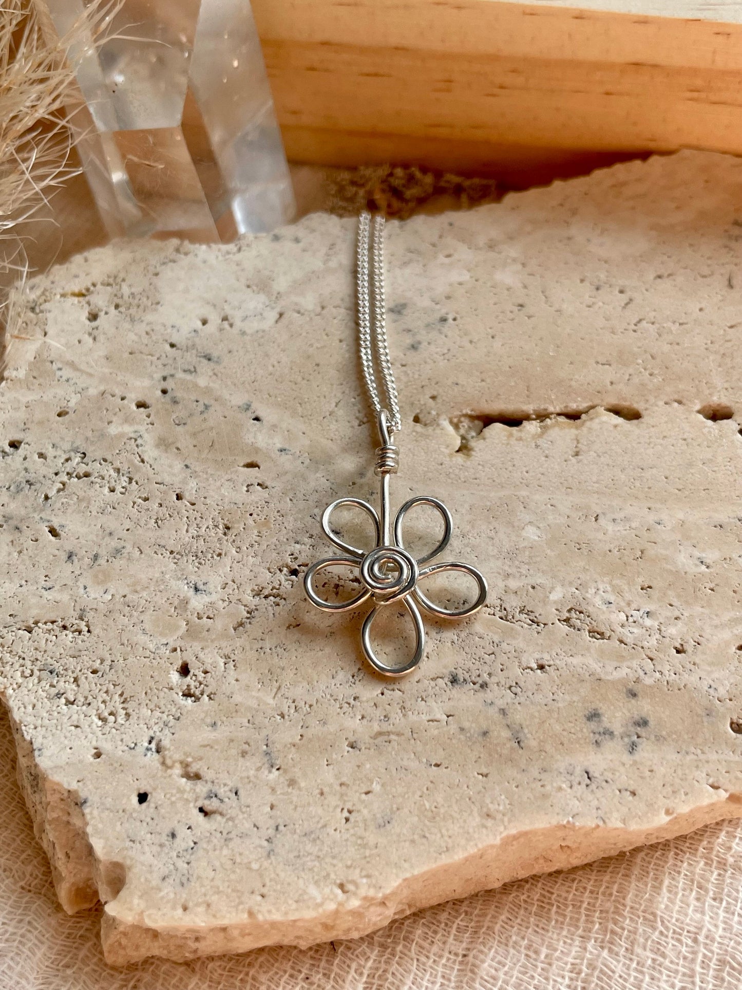 Sterling silver flower earrings, necklace and earrings gift set, Gift ideas for her